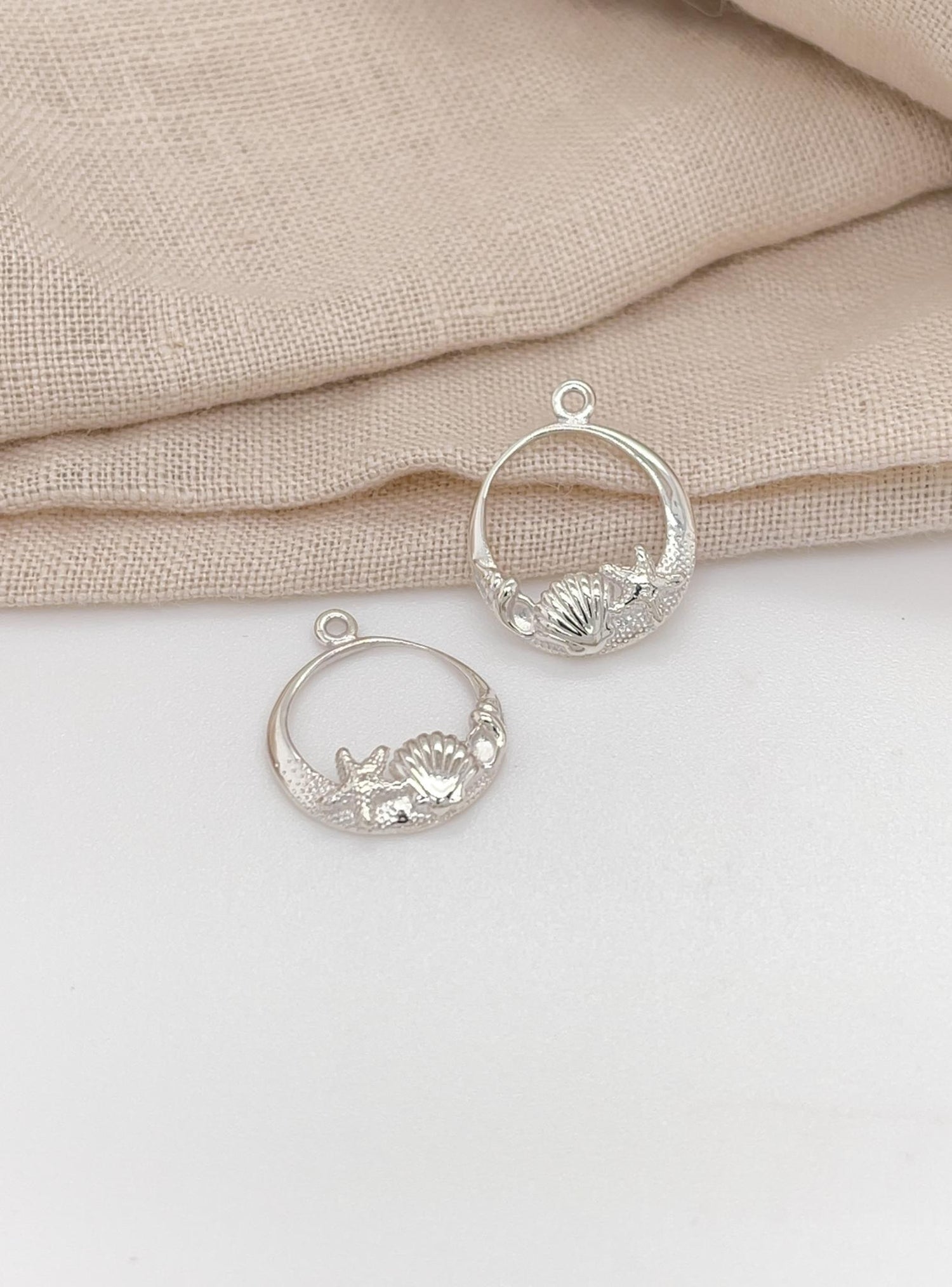 Nalu Shell Starfish Charms for Sleeper Earrings in Sterling Silver