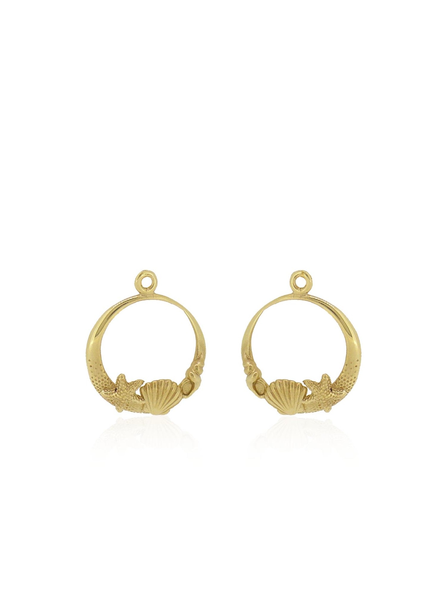 Nalu Shell Starfish Charms for Sleeper Earrings in 9ct Gold