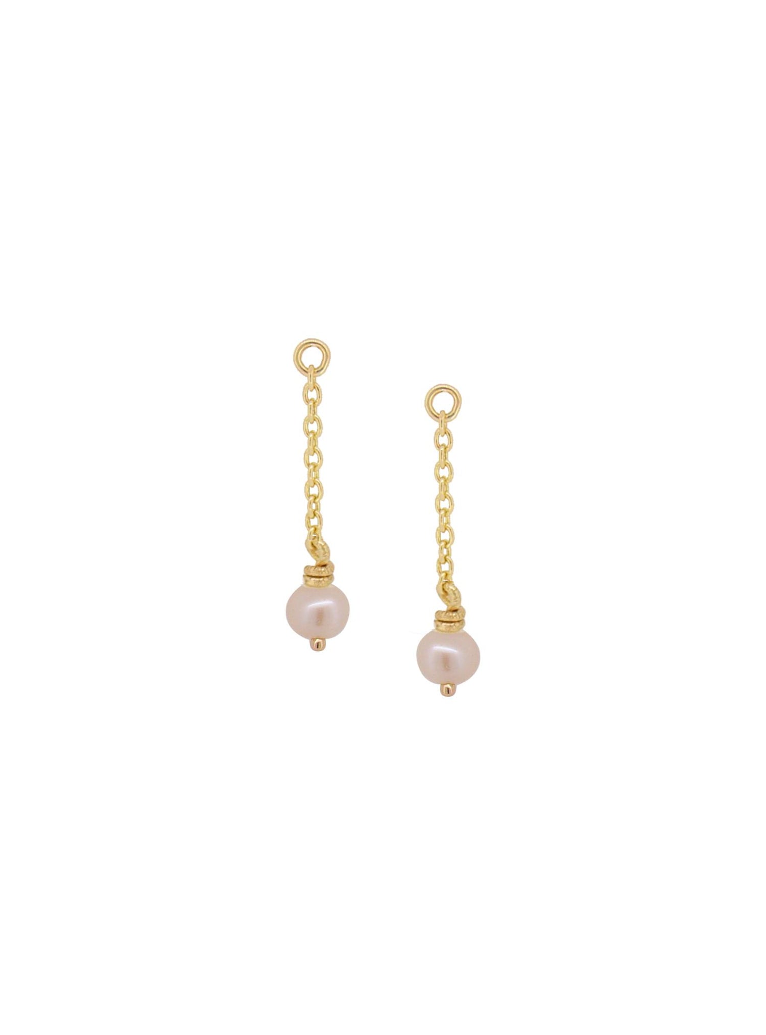 Coco Small Pearl Dangle Sleeper Earring Charms in 9ct Gold