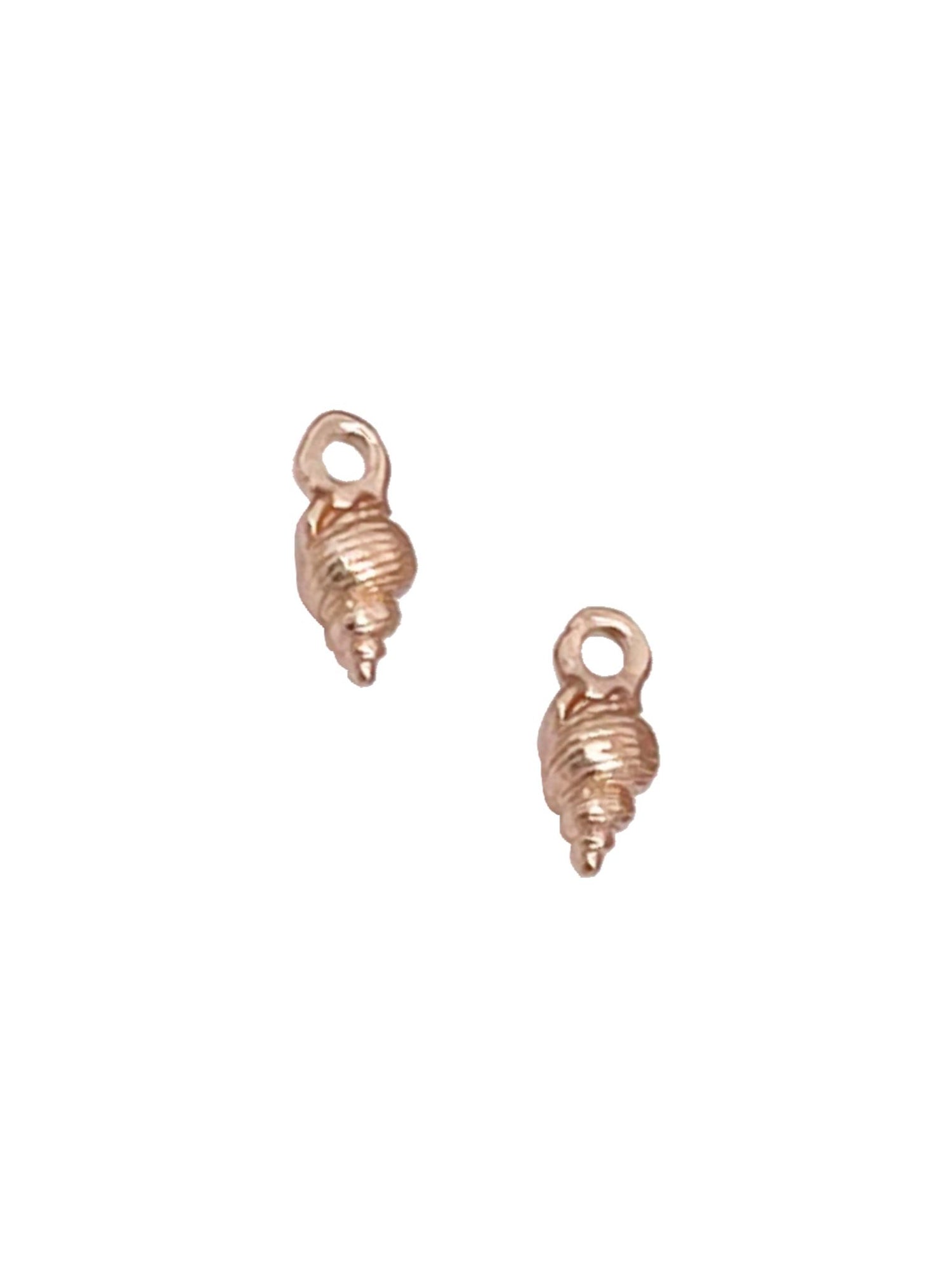 Nalu Teenie Tiny Conch Shell Charms for Sleeper Earrings in 9ct Rose Gold