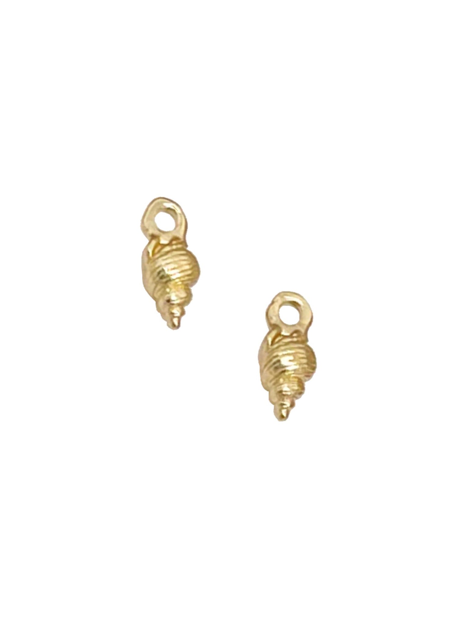 Nalu Teenie Tiny Conch Shell Charms for Sleeper Earrings in 9ct Gold