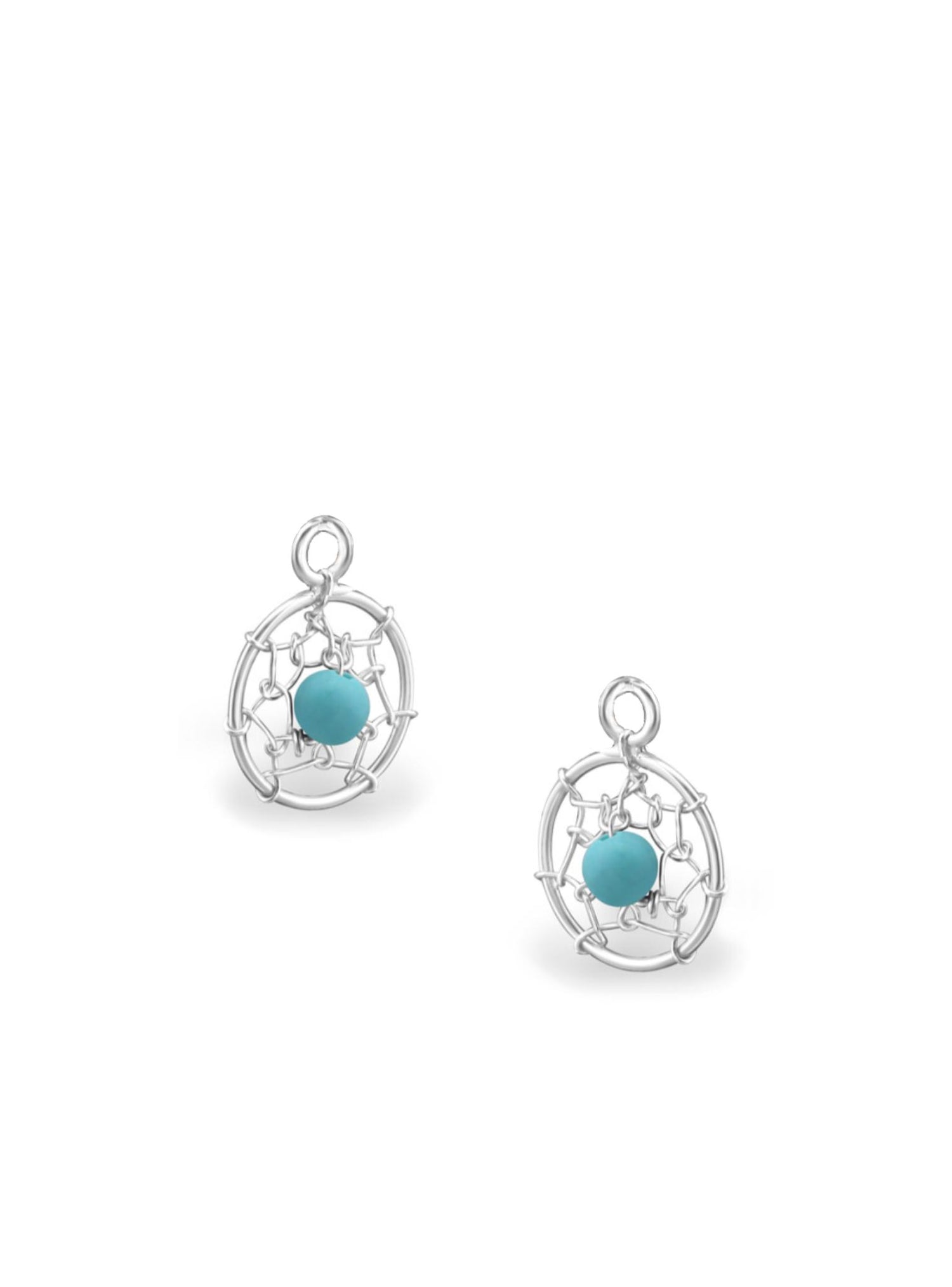 Dream Catcher Charms for Sleeper Earrings in Sterling Silver