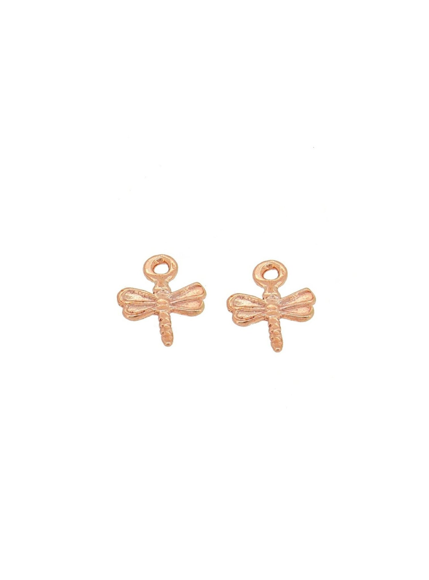 Small Dragonfly Charms for Sleeper Earrings in 9ct Rose Gold