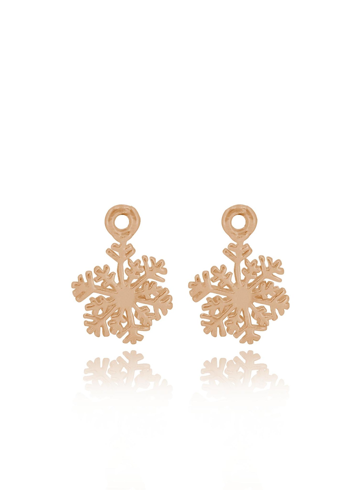 Snowflake Charms for Sleeper Earrings in 9ct Rose Gold