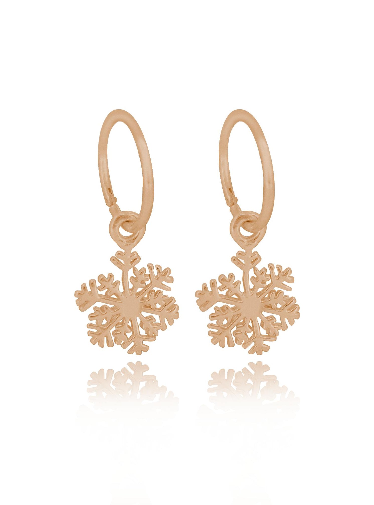 Snowflake Charms for Sleeper Earrings in 9ct Rose Gold