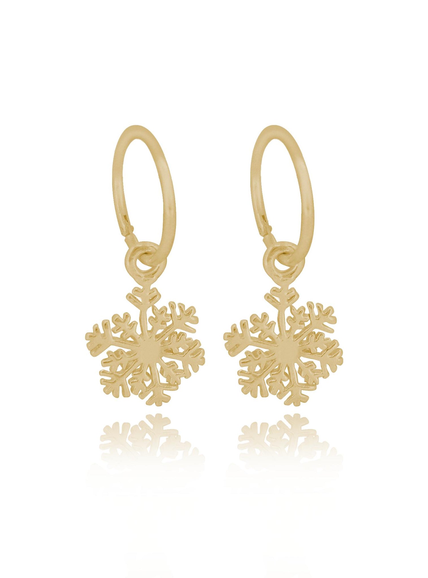 Snowflake Charms for Sleeper Earrings in 9ct Gold