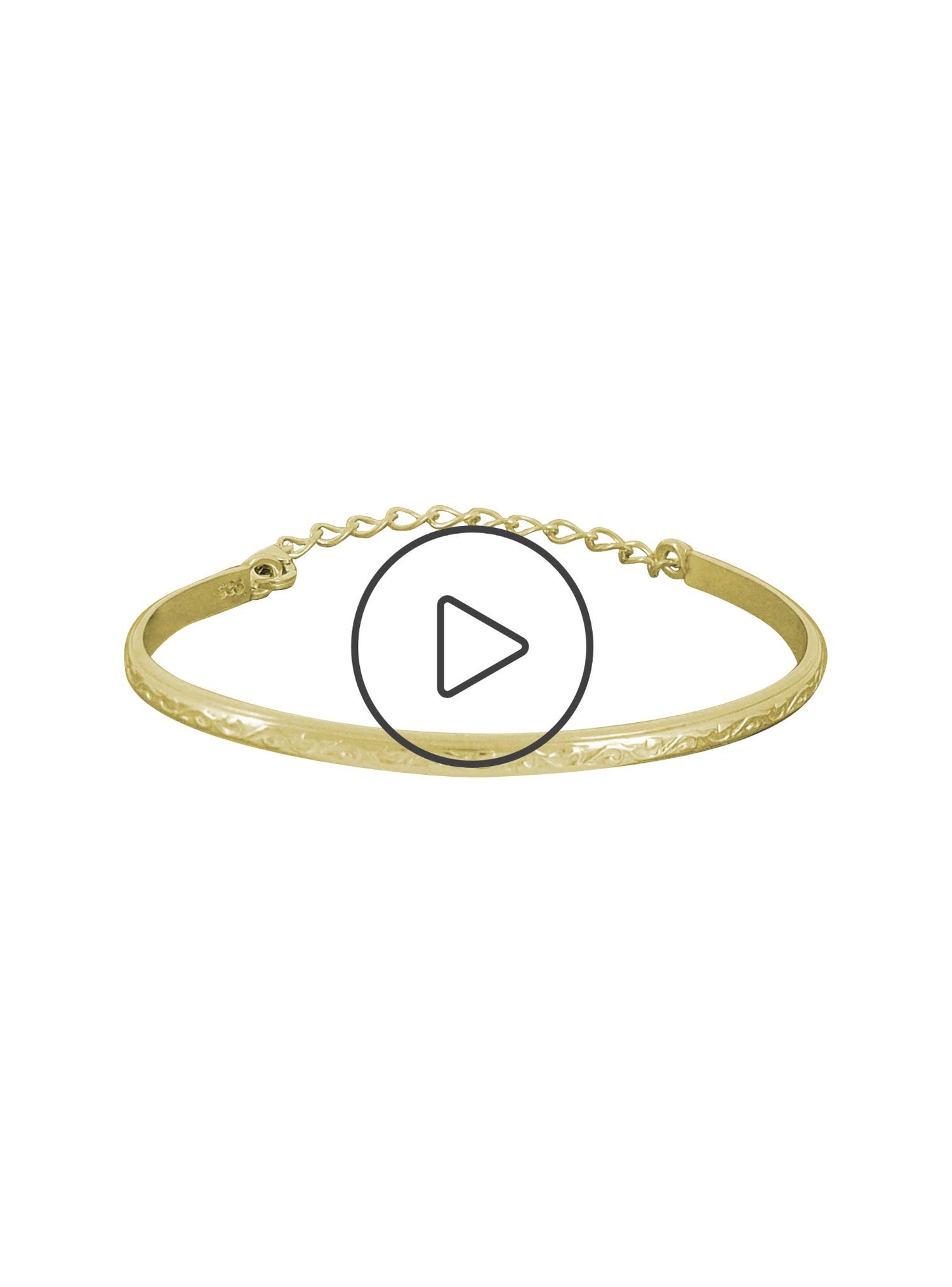 Filigree Embossed Cuff Bangle in 9ct Gold