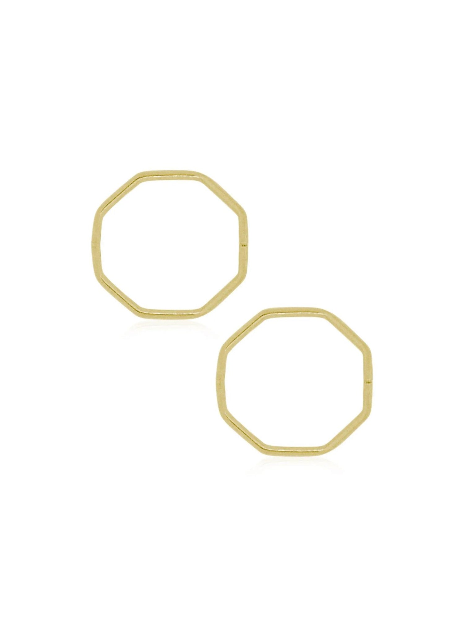 Small Octagonal Hinged Sleeper Hoop Earrings in 9ct Gold