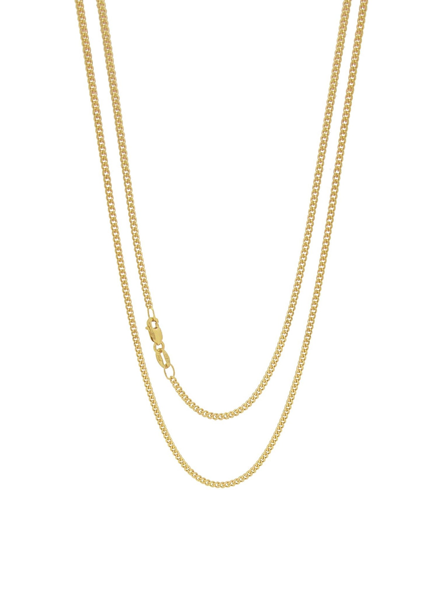 Simple Curb Necklace Chain in 18ct Yellow Gold