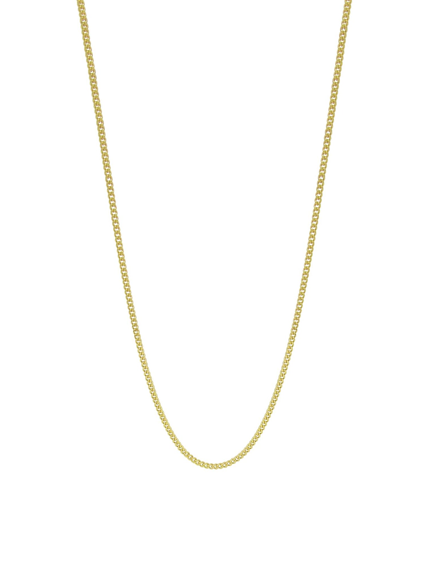 Simple 1.4mm Curb Necklace Chain in 18ct Yellow Gold