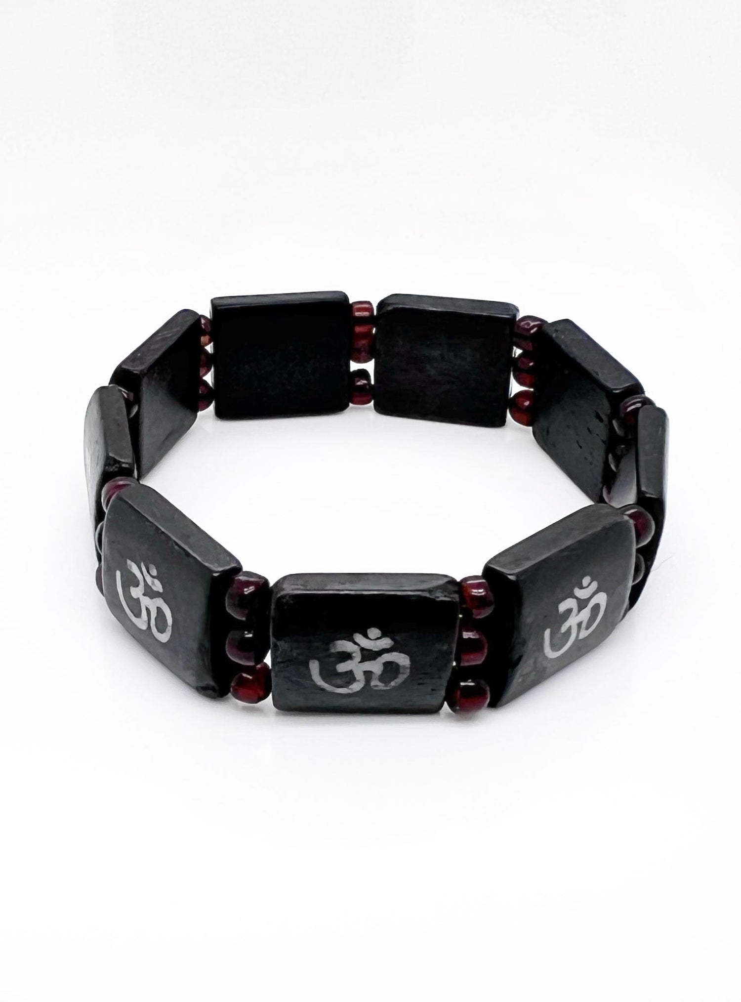 Unisex Om Bead Stretch Bracelet