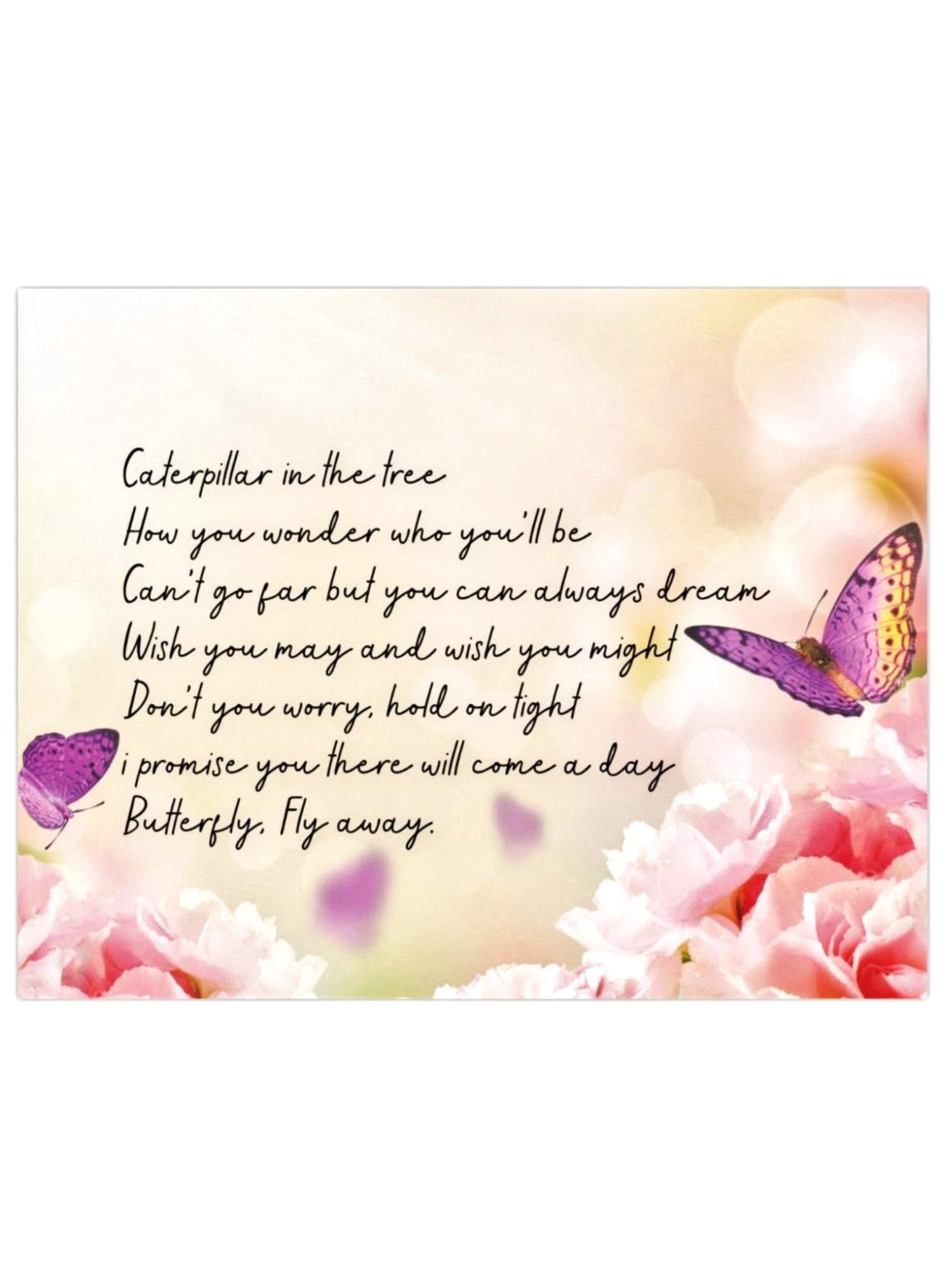 Greeting Gift Card Folded Caterpillar Butterfly