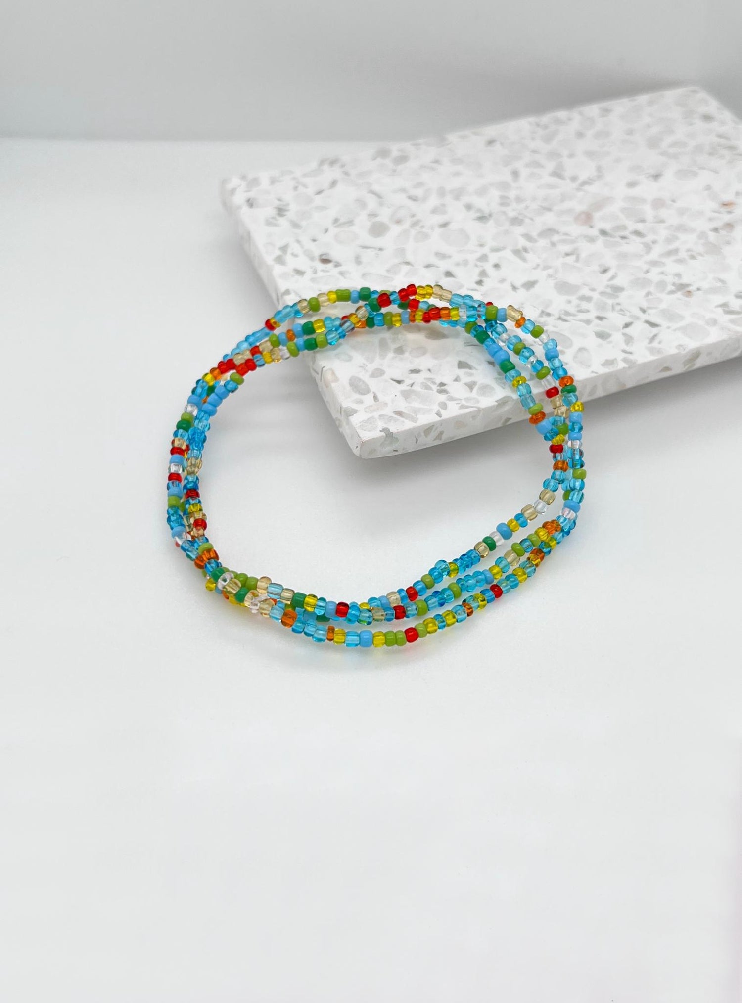 Rainbow Seed Beaded Stretch Bracelet
