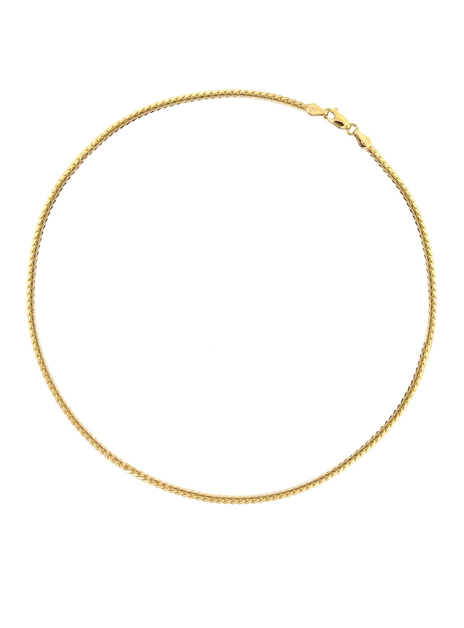 Aurelia 2mm Flat Oval Curb Necklace Chain in 9ct Gold