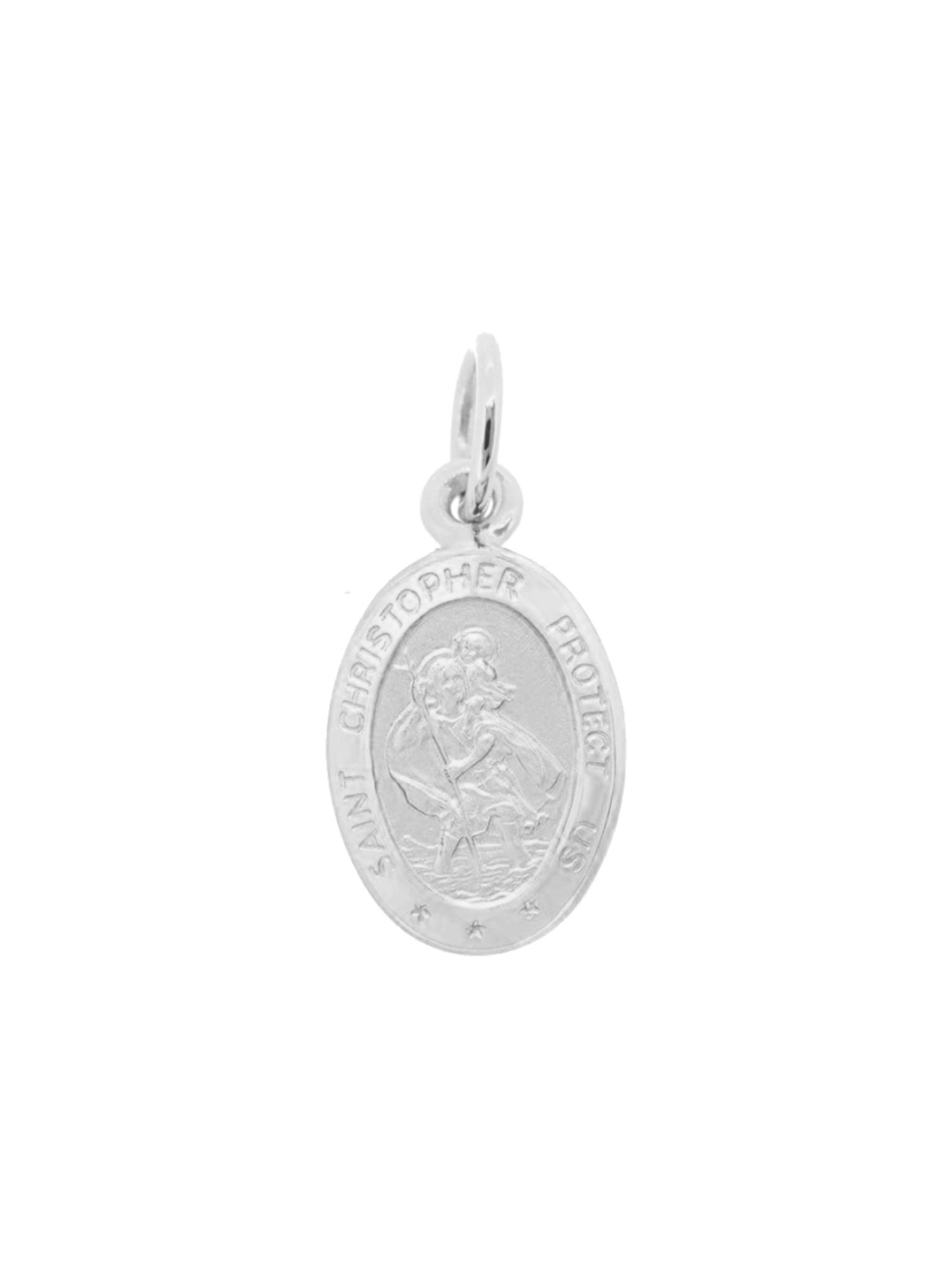 Small Oval St Christopher Medallion in Sterling Silver