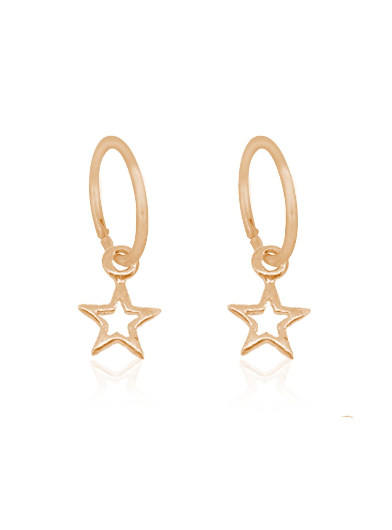 Wishing Star Charms for Sleeper Earrings in 9ct Rose Gold