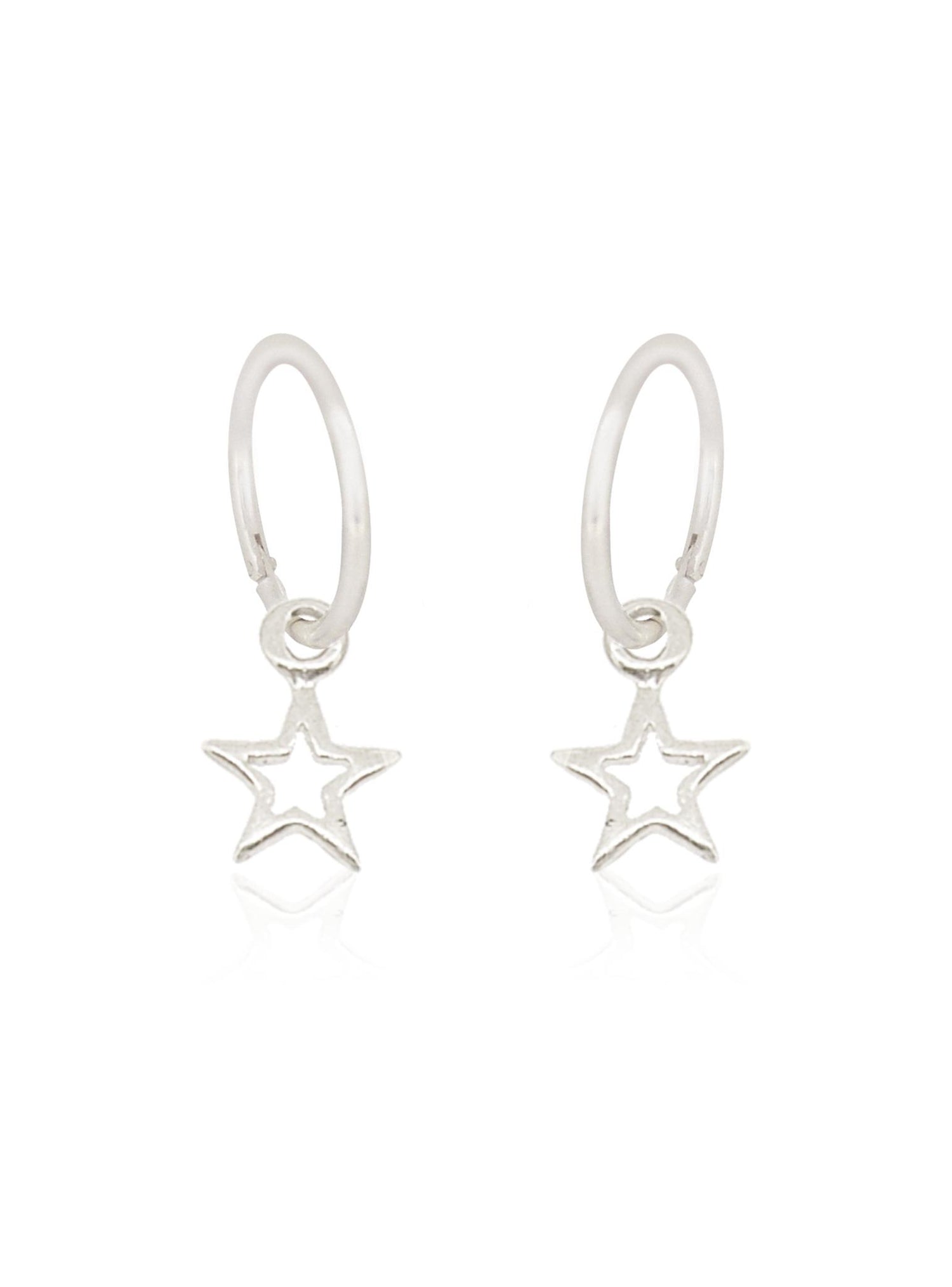 Wishing Star Charms for Sleeper Earrings in Sterling Silver
