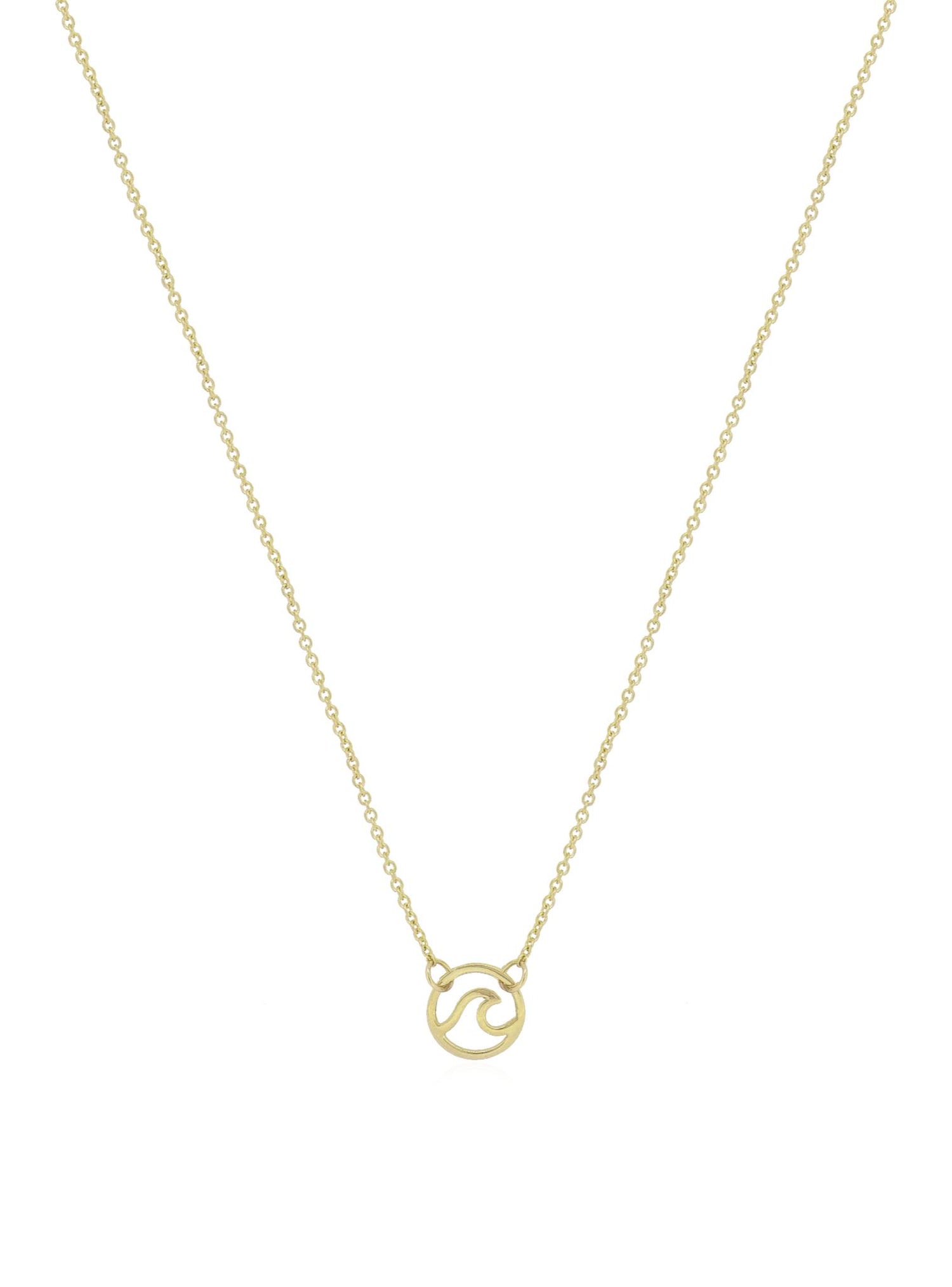 Nalu Ocean Wave Charm Necklace in 9ct Gold