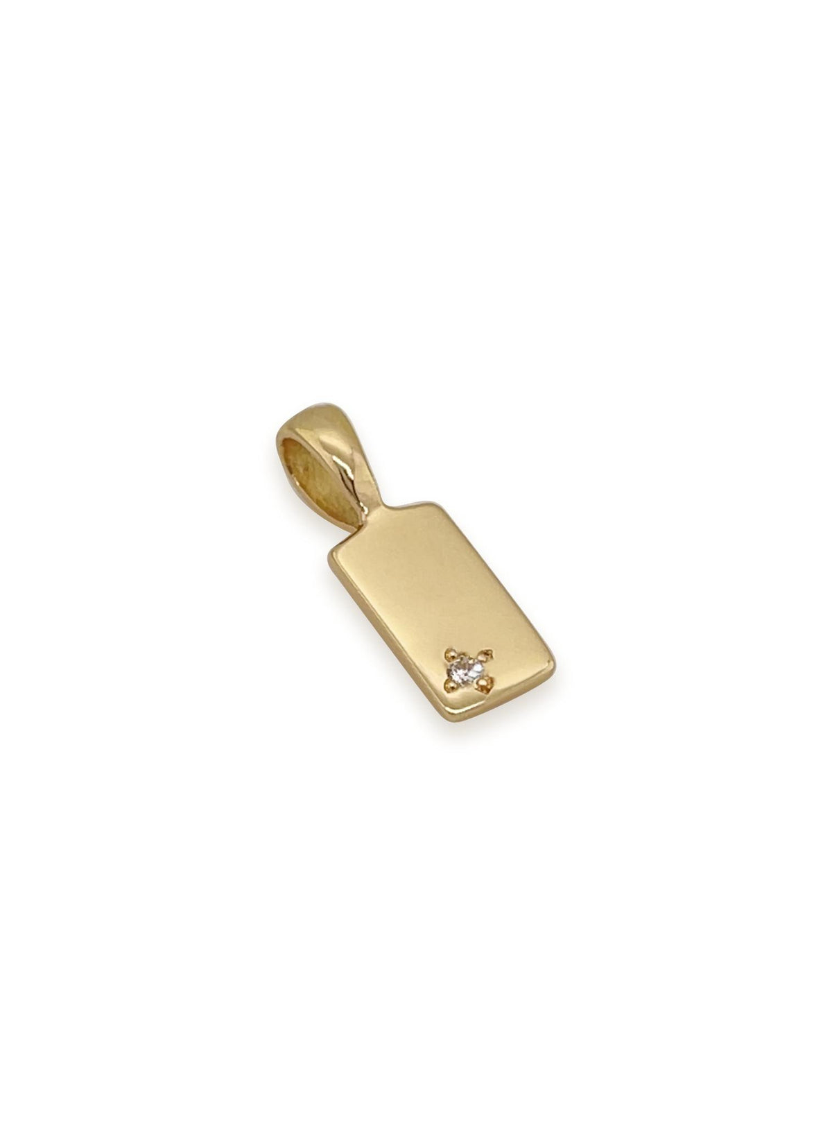 Aurelia Diamond Tag Charm Pendant in 9ct Gold