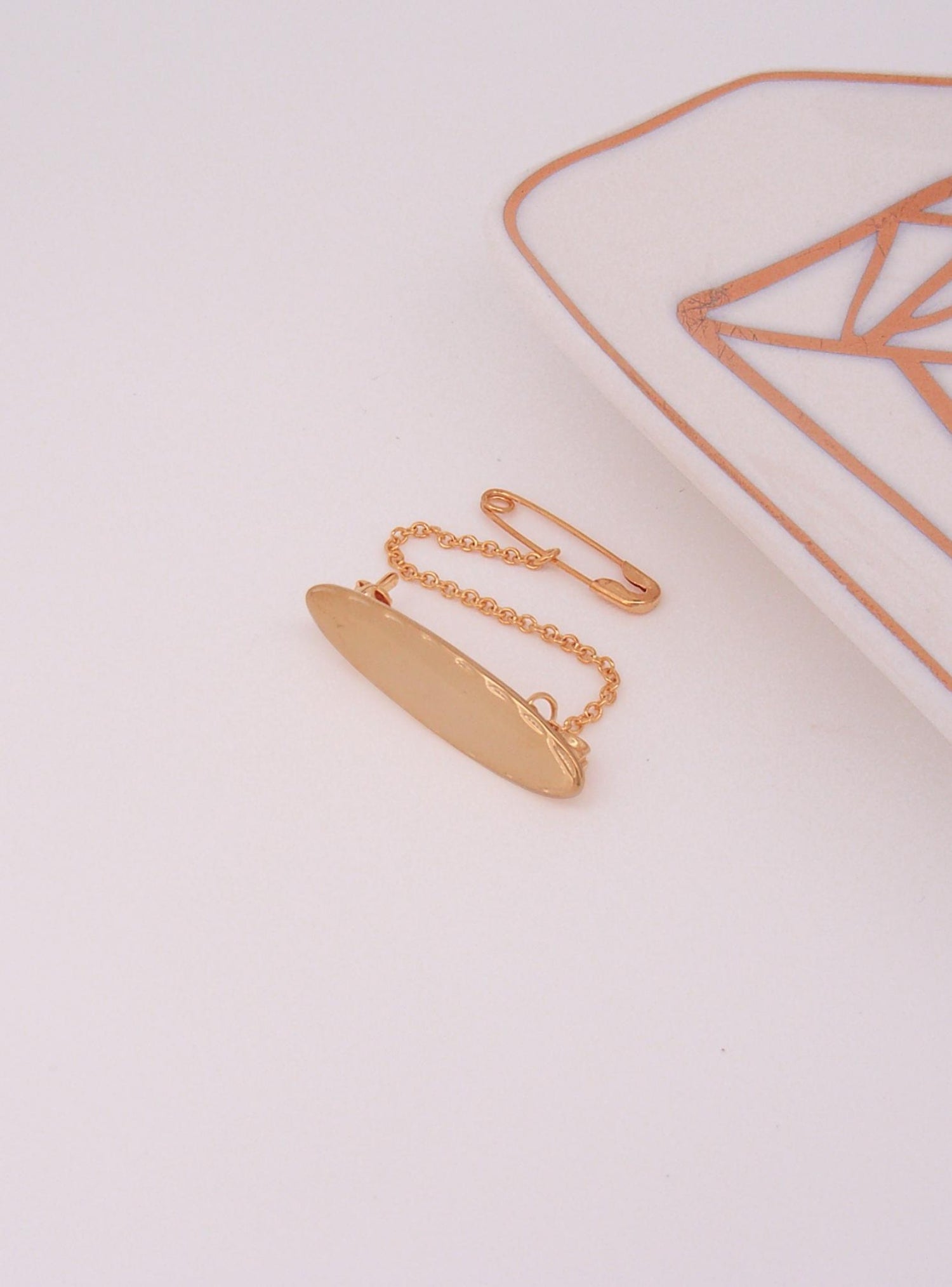 Oval Baby Name Brooch in 9ct Rose Gold
