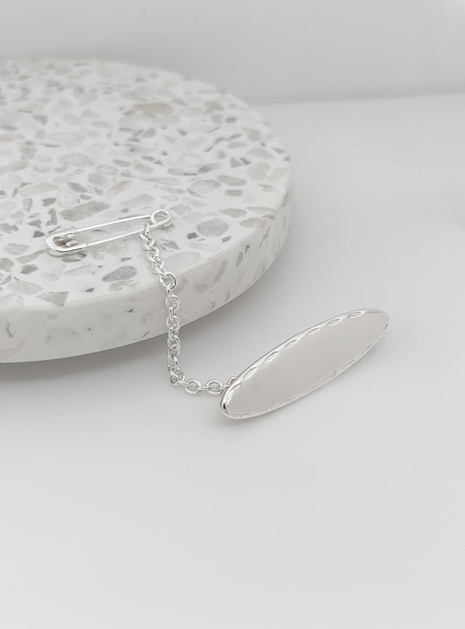 Oval Baby Name Brooch in Sterling Silver