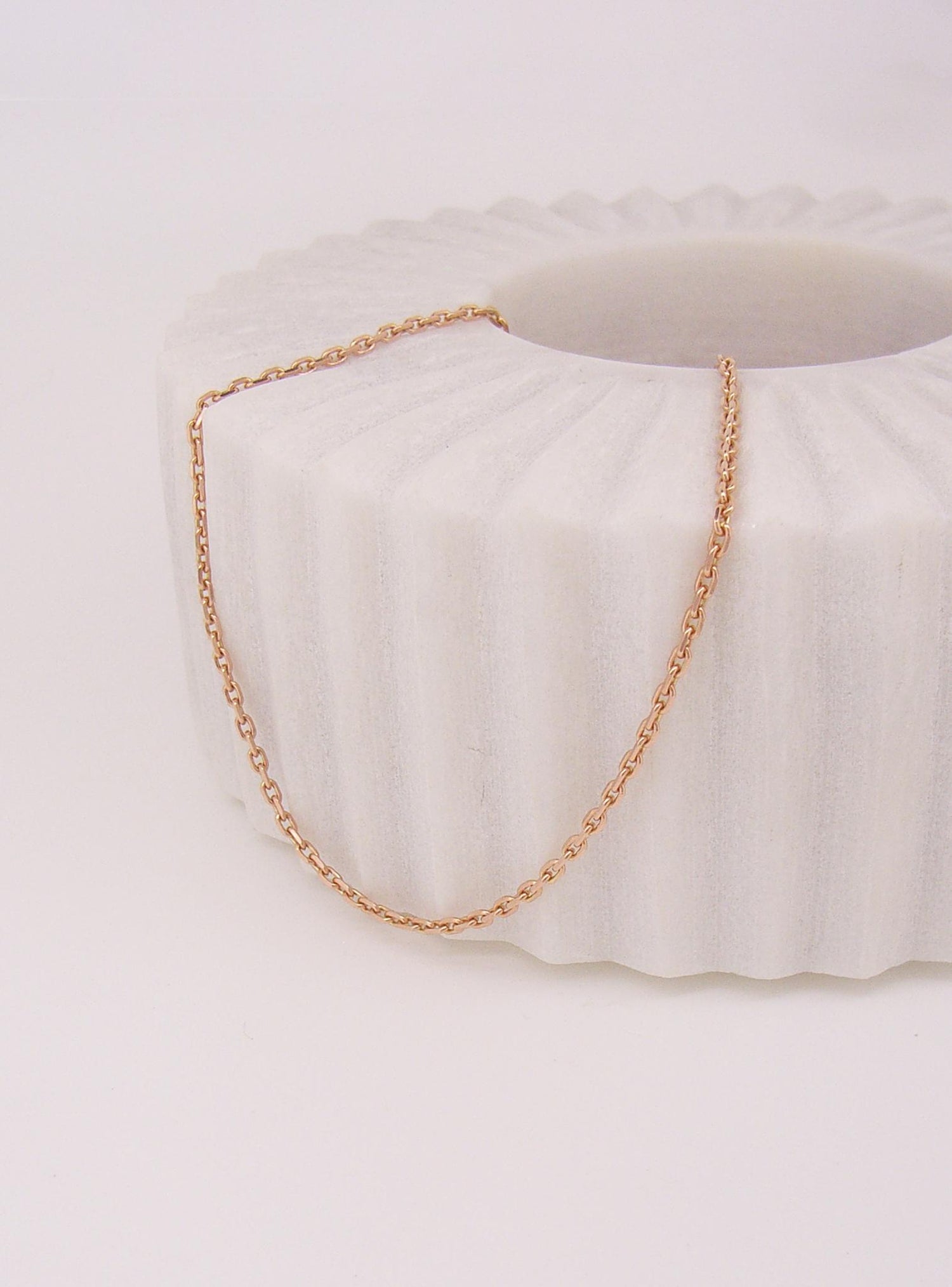 Greek Cable Necklace Chain in 9ct Rose Gold
