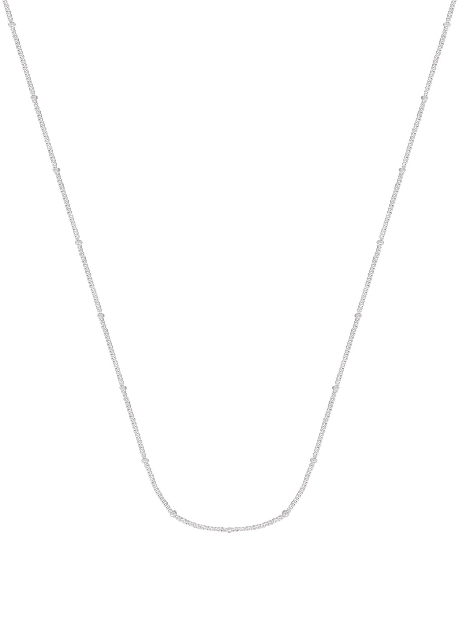 Fine Beaded Ball Satellite Necklace Chain in Sterling Silver