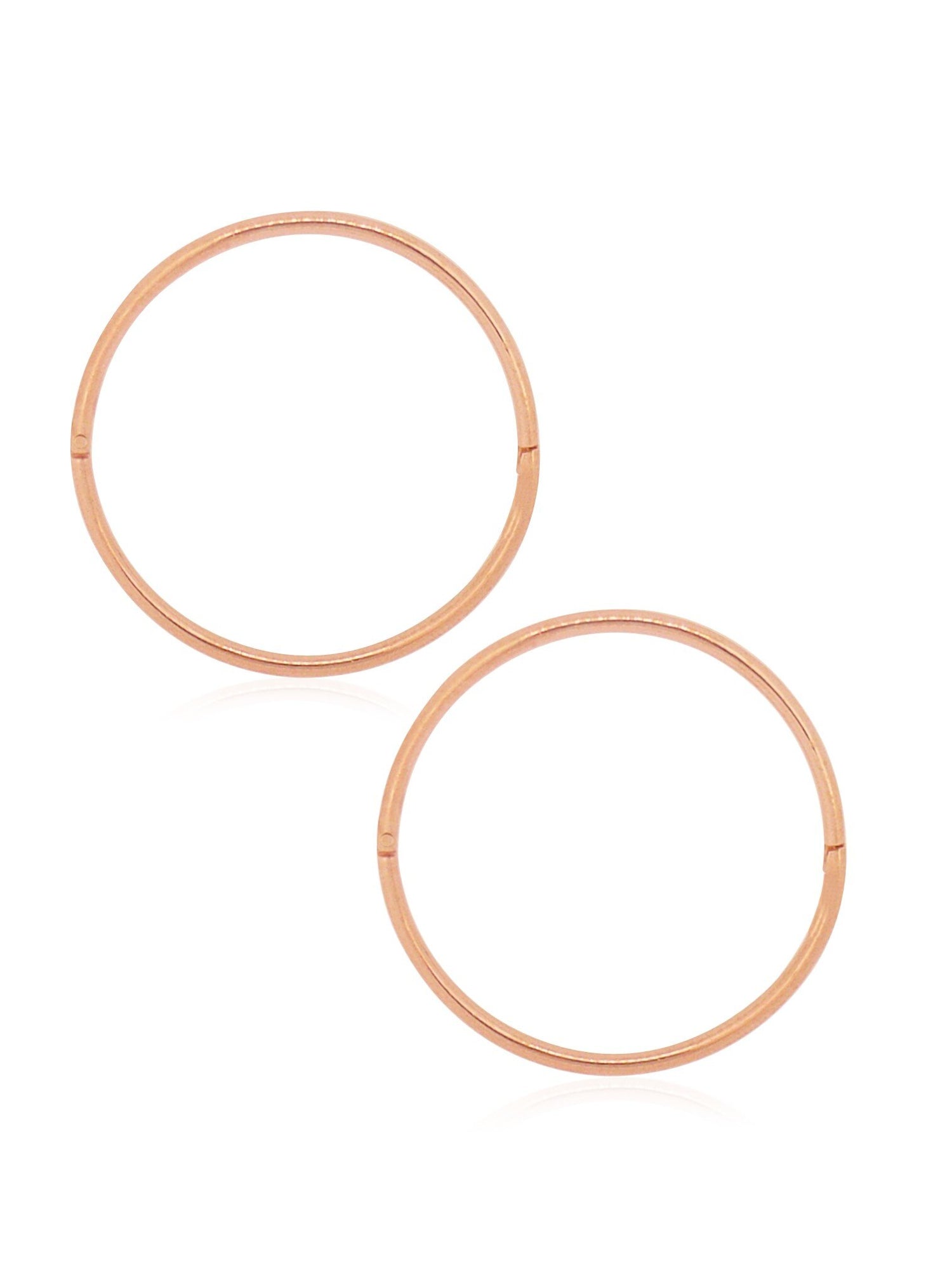 XL Jumbo Plain Sleeper Hoop Earrings in 9ct Rose Gold