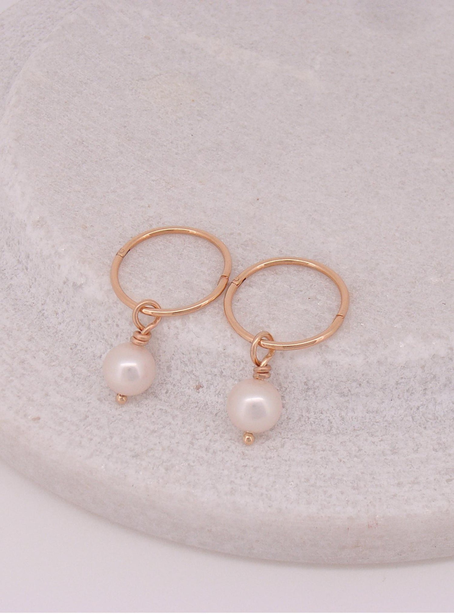 Medium 6-7mm Pearl Drops for Sleeper Earrings in 9ct Rose Gold