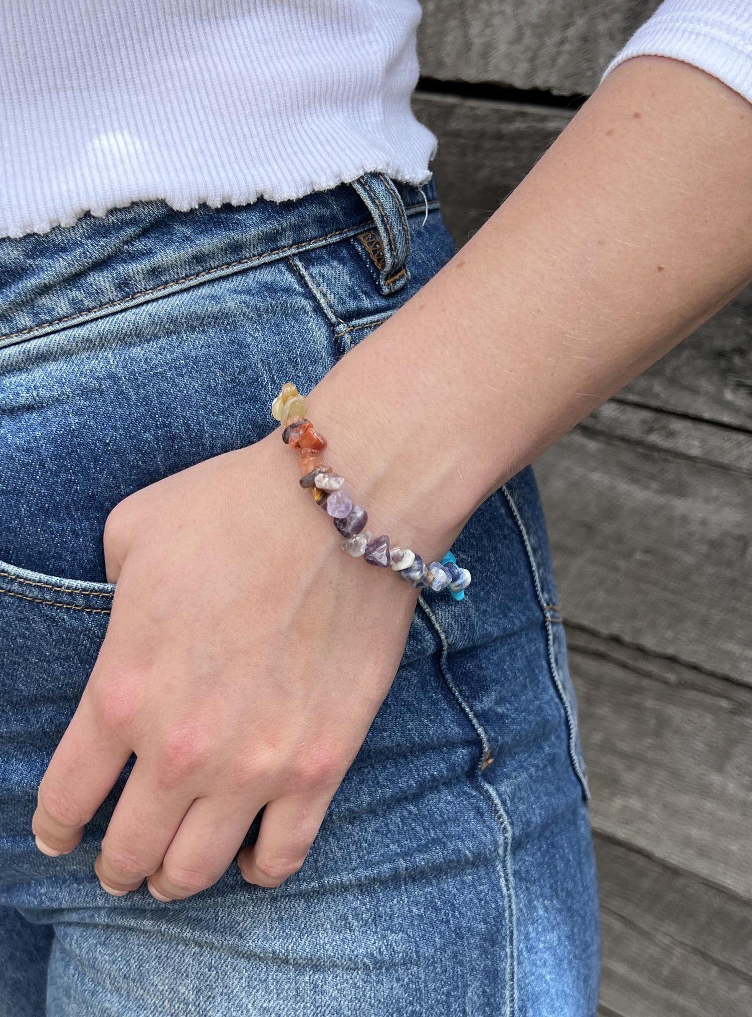Chakra Gemstone Chips Stretch Bracelet