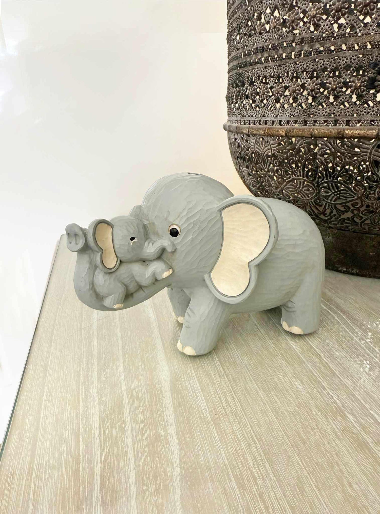 Mother and Baby Elephant Money Box Piggy Bank