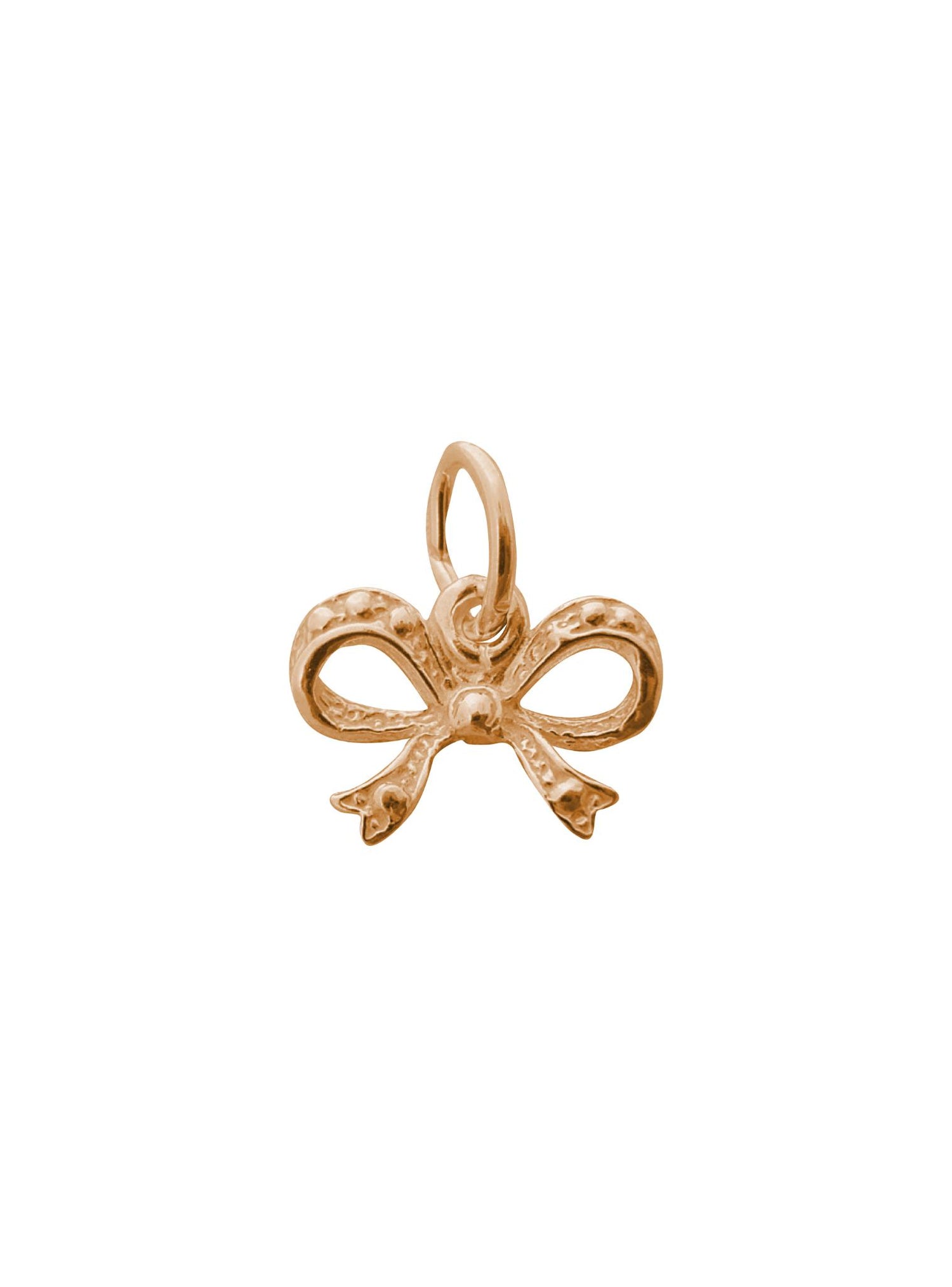 Small Bow Ribbon Charm Pendant in 9ct Rose Gold