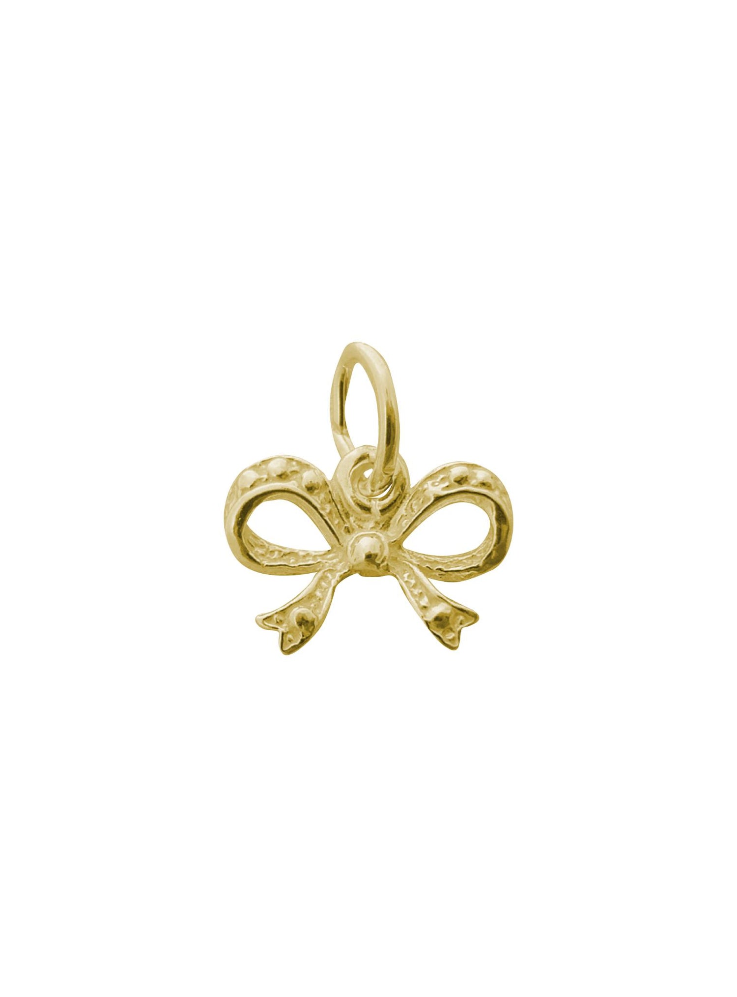 Small Bow Ribbon Charm Pendant in Gold