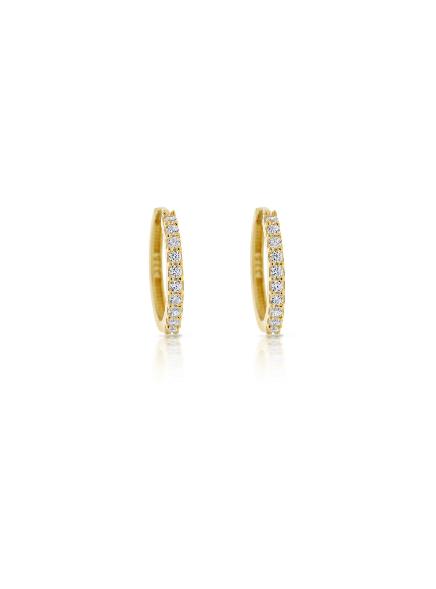 Aurelia CZ Huggie Hoop Earrings in 9ct Gold