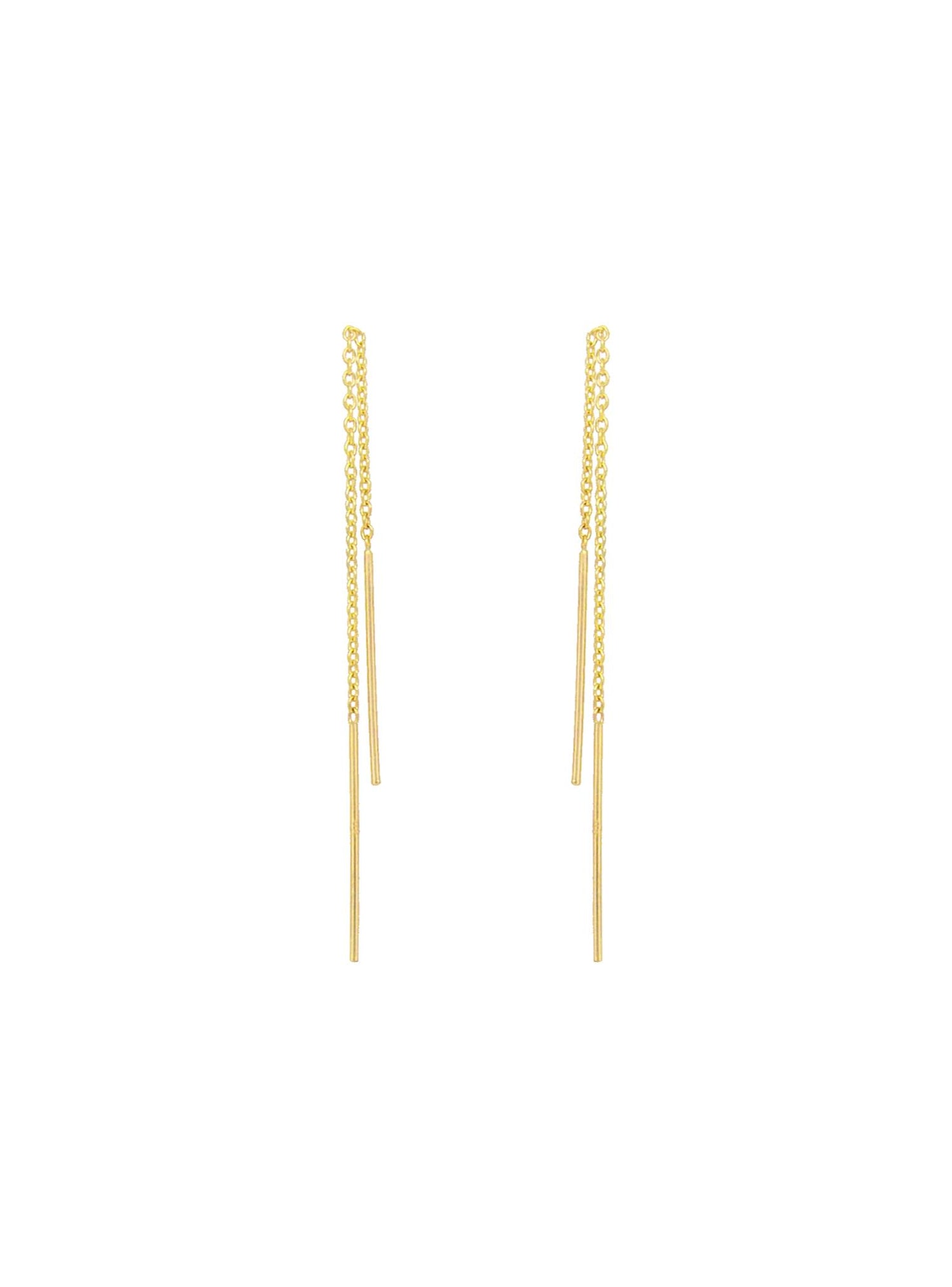 Cable Chain Thread Earrings in 9ct Gold