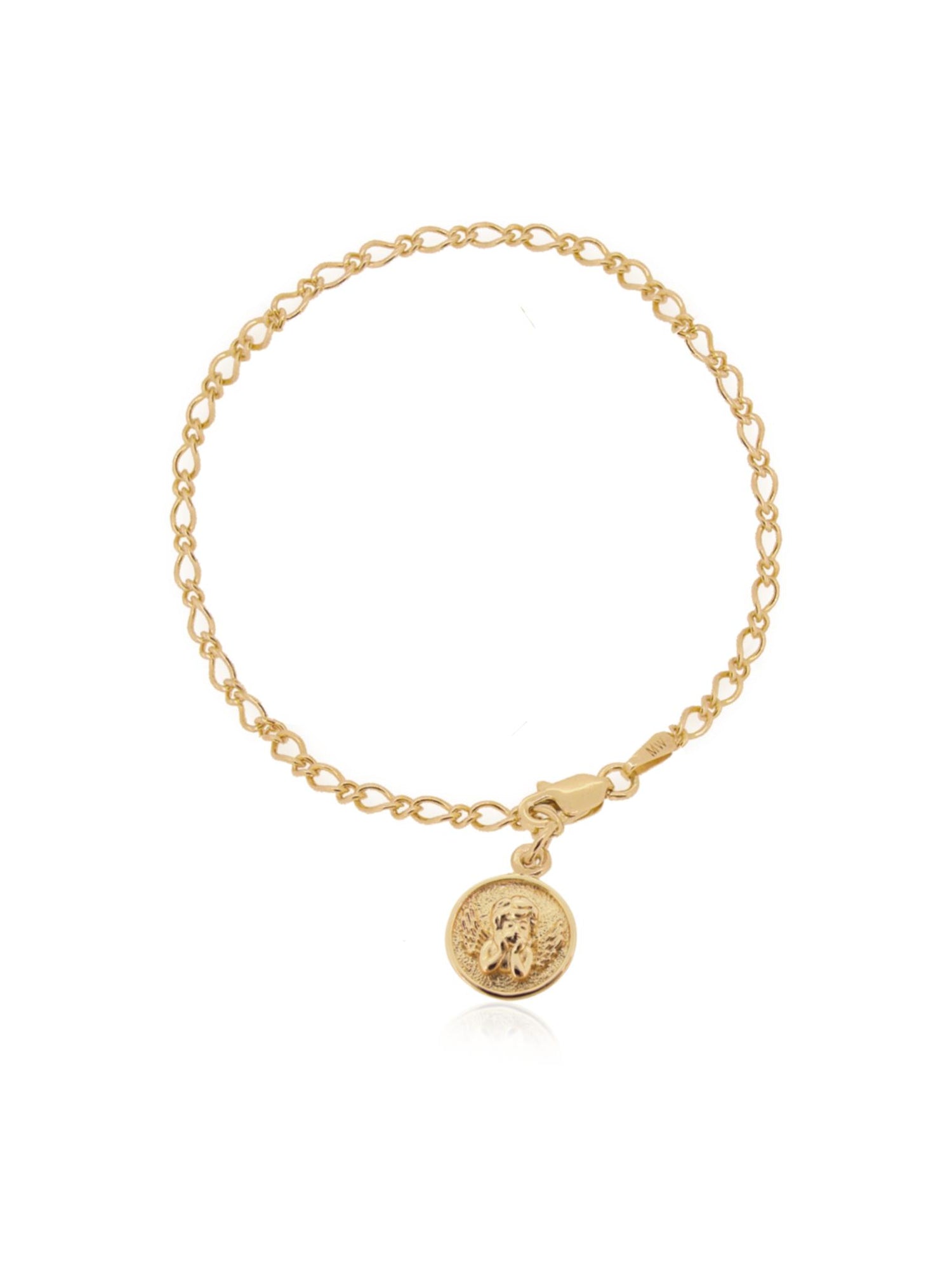 Guardian Angel Cherub Charm Bracelet in 9ct Gold