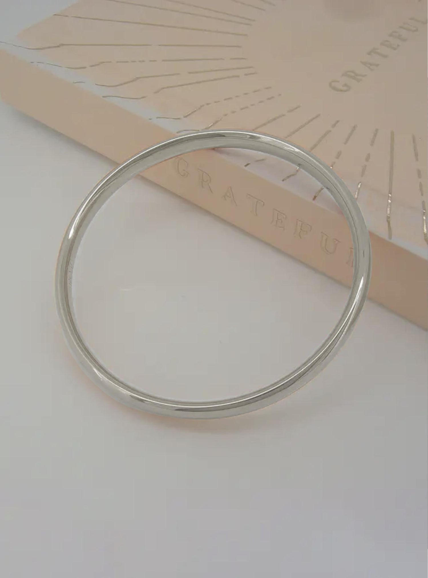 Simple Half Round Golf Bangle in Silver Filled 9ct White Gold