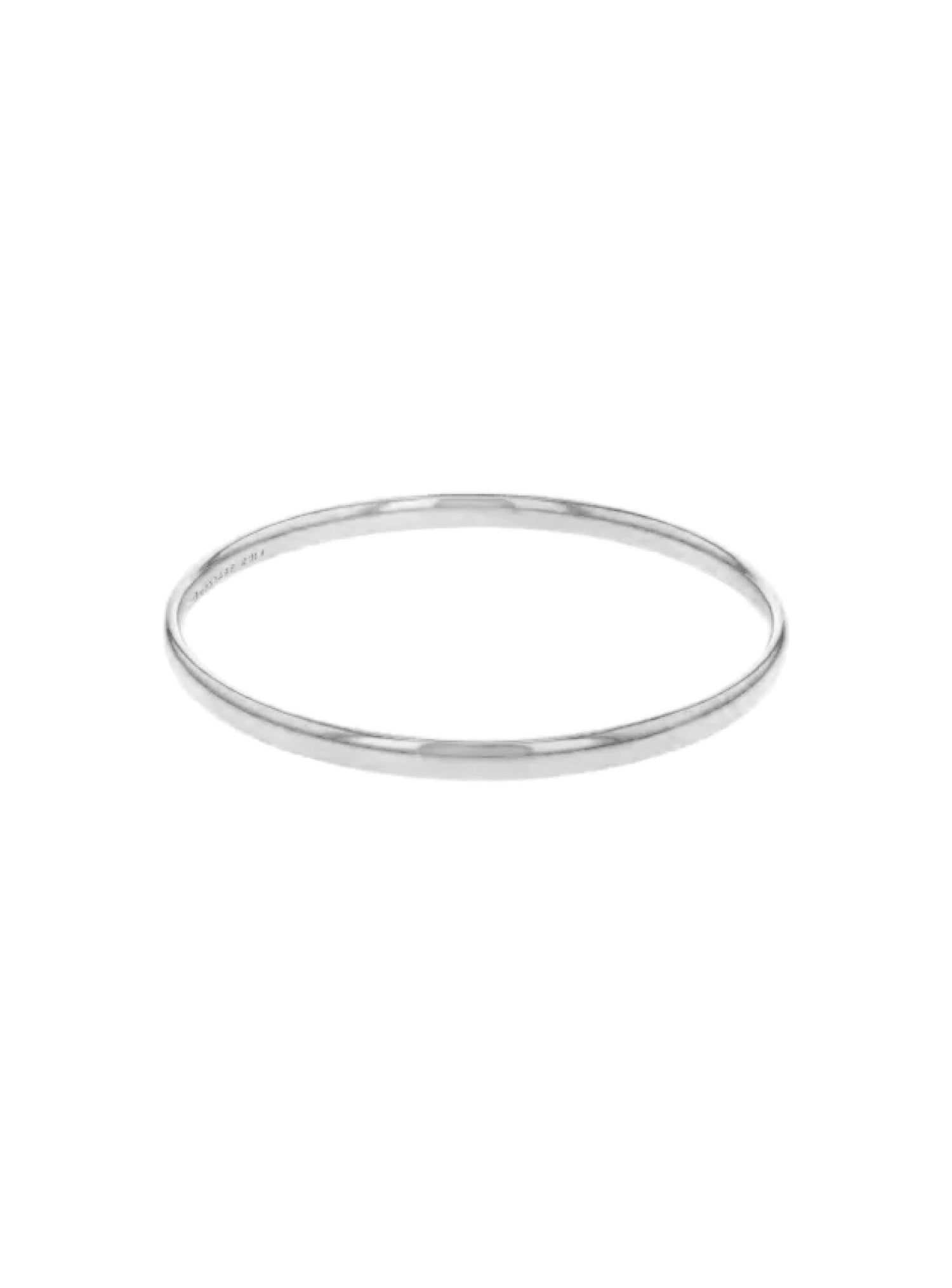 Simple Half Round Golf Bangle in Silver Filled 9ct White Gold