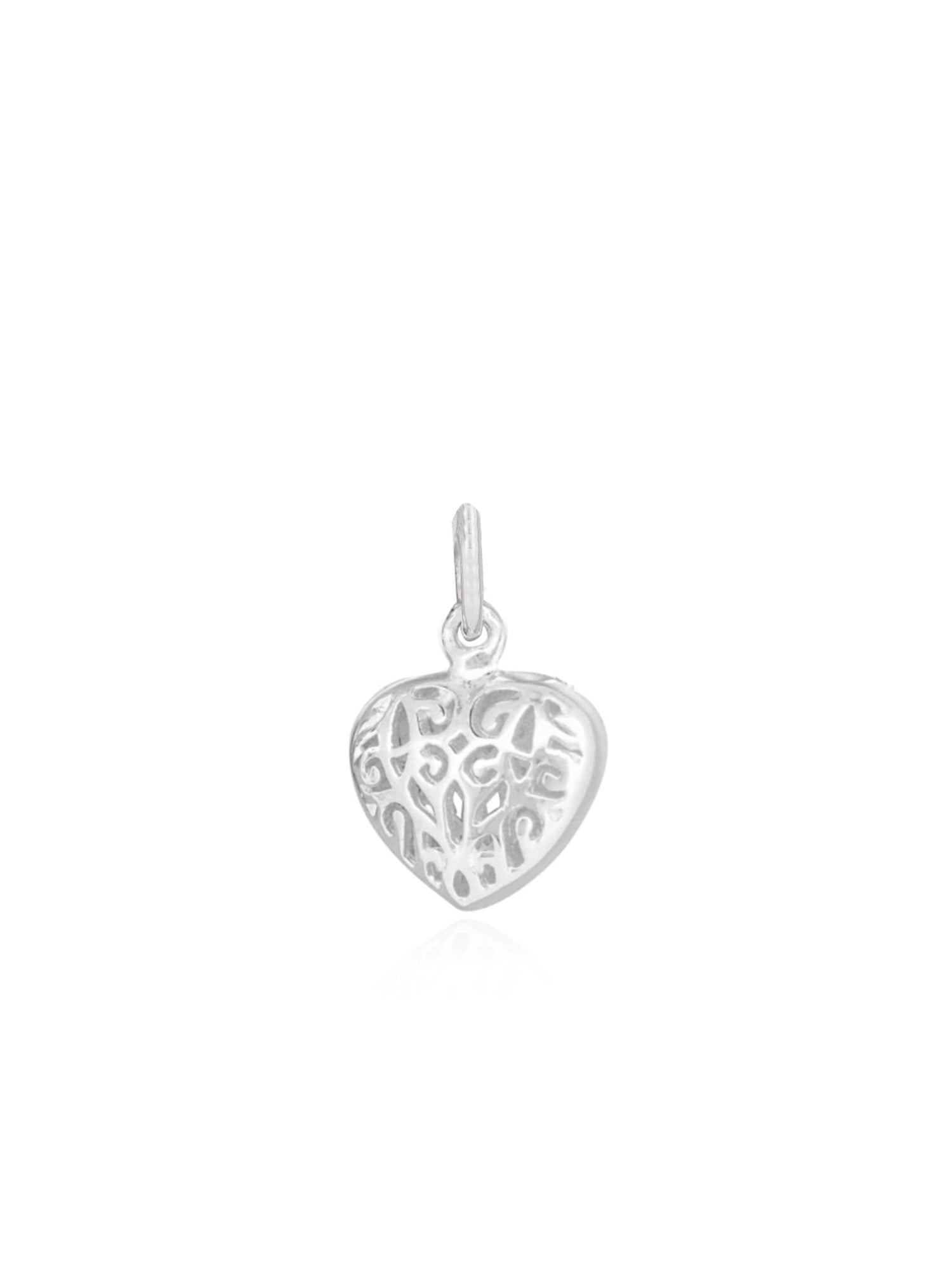 Filigree Love Heart Charm in Clip on or Traditional Design