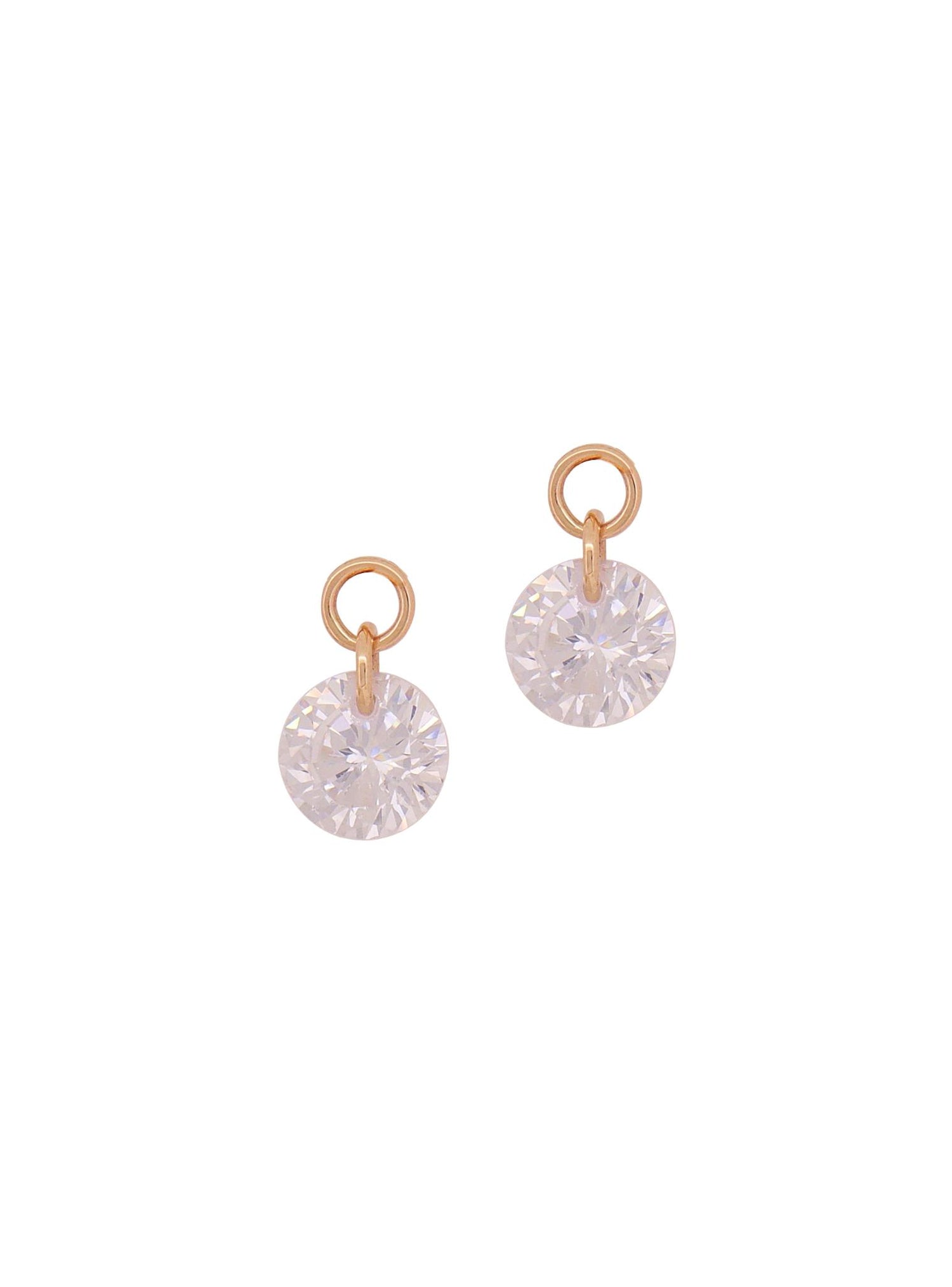Aurelia 9ct Rose Gold CZ Charm Drops for Sleeper Earrings in 8mm