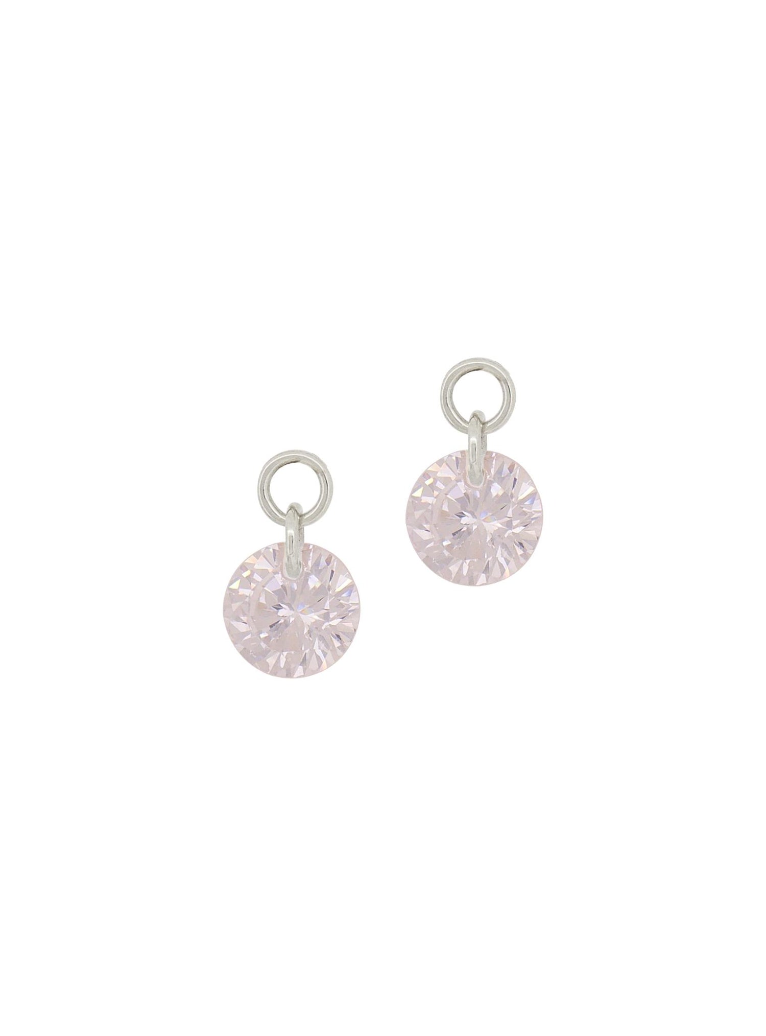 Aurelia Silver CZ Charm Drops for Sleeper Earrings in 8mm