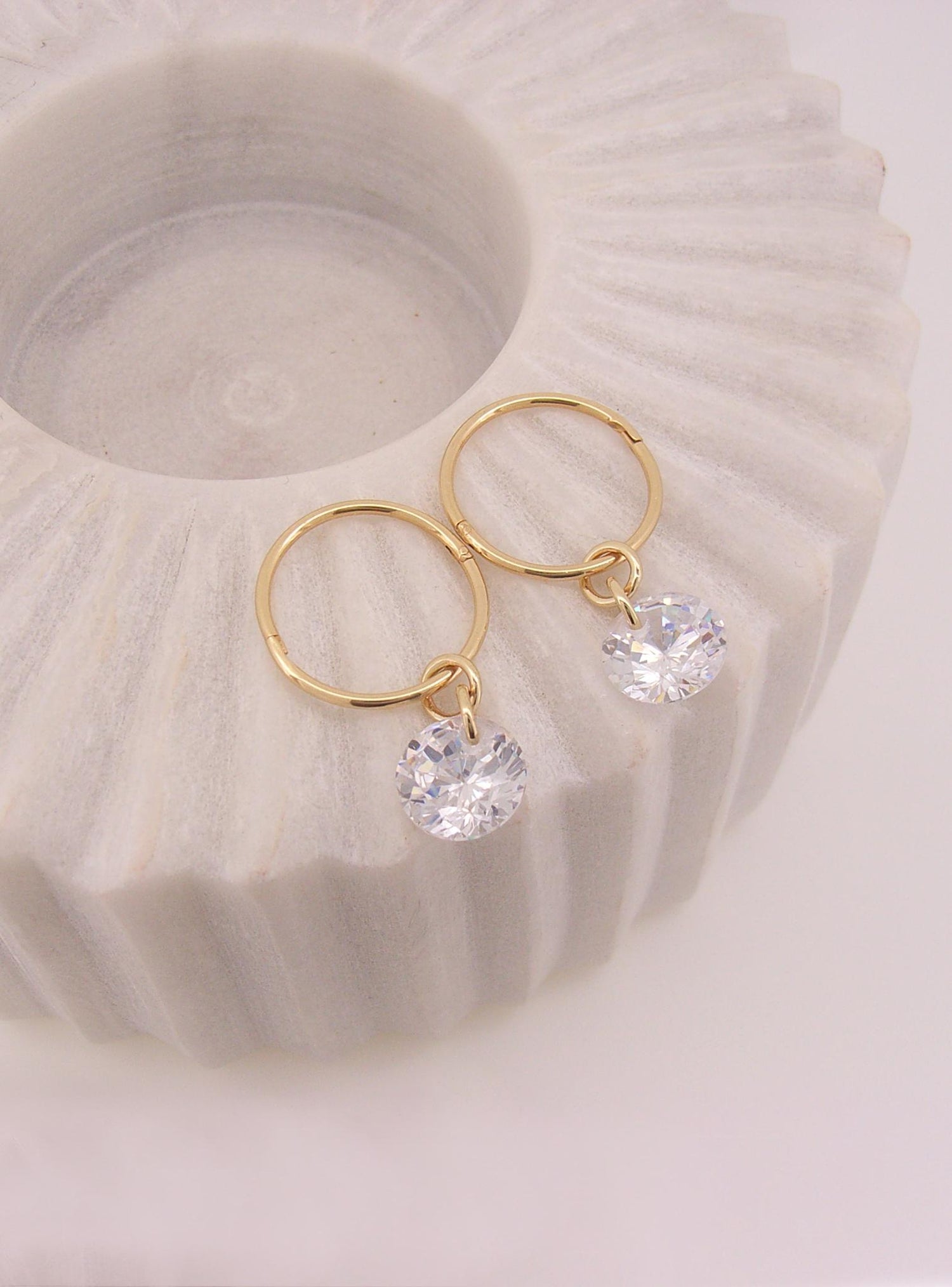 Aurelia 9ct Gold CZ Charm Drops for Sleeper Earrings in 8mm