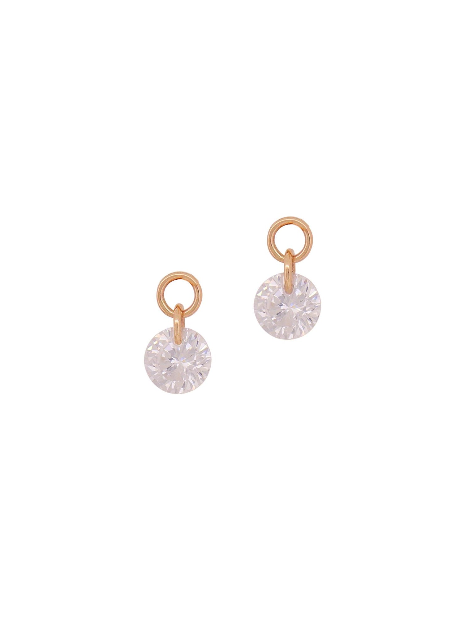 Aurelia 9ct Rose Gold CZ Charm Drops for Sleeper Earrings in 6mm