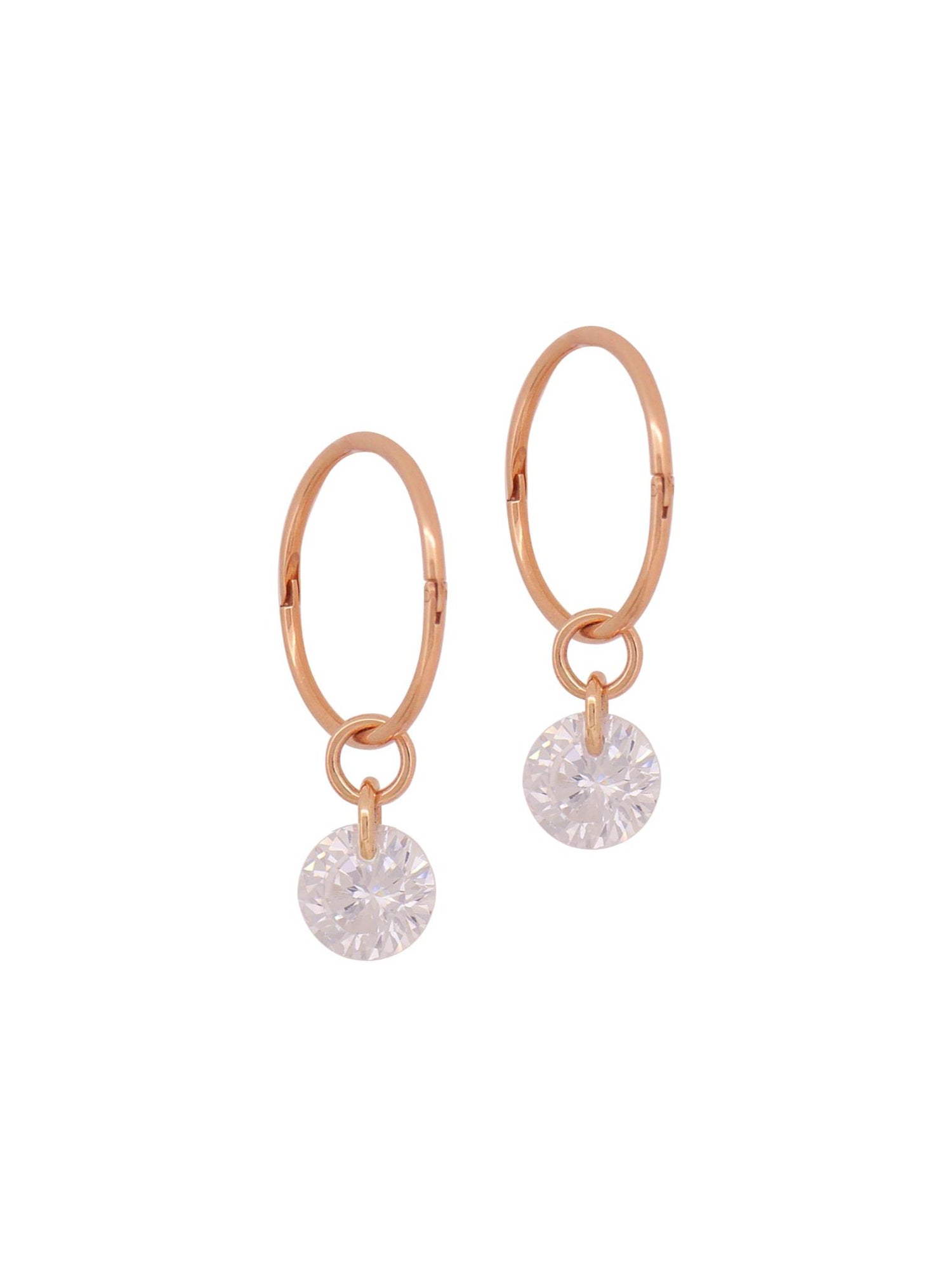 Aurelia 9ct Rose Gold CZ Charm Drops for Sleeper Earrings in 6mm