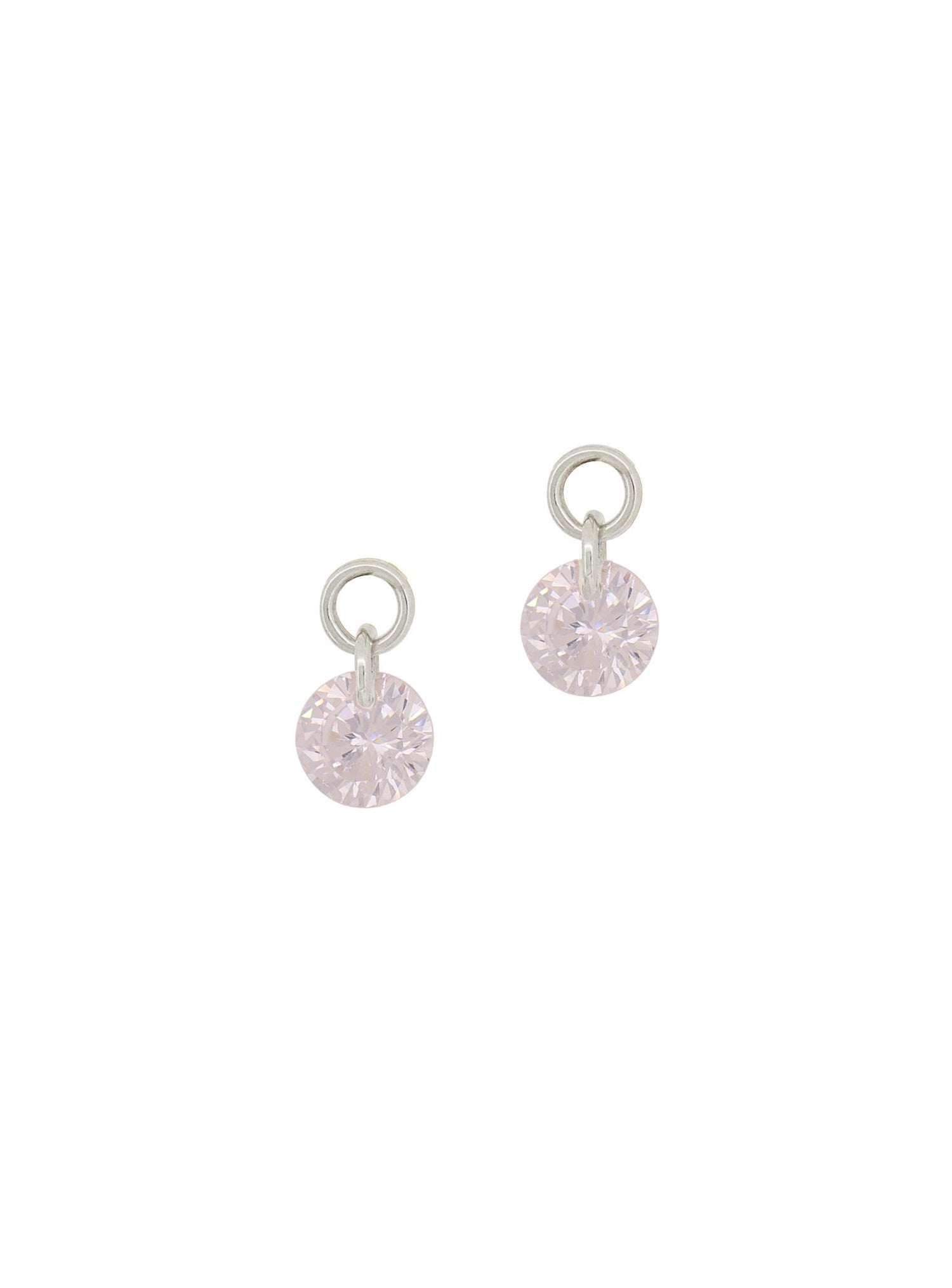 Aurelia Silver CZ Charm Drops for Sleeper Earrings in 6mm