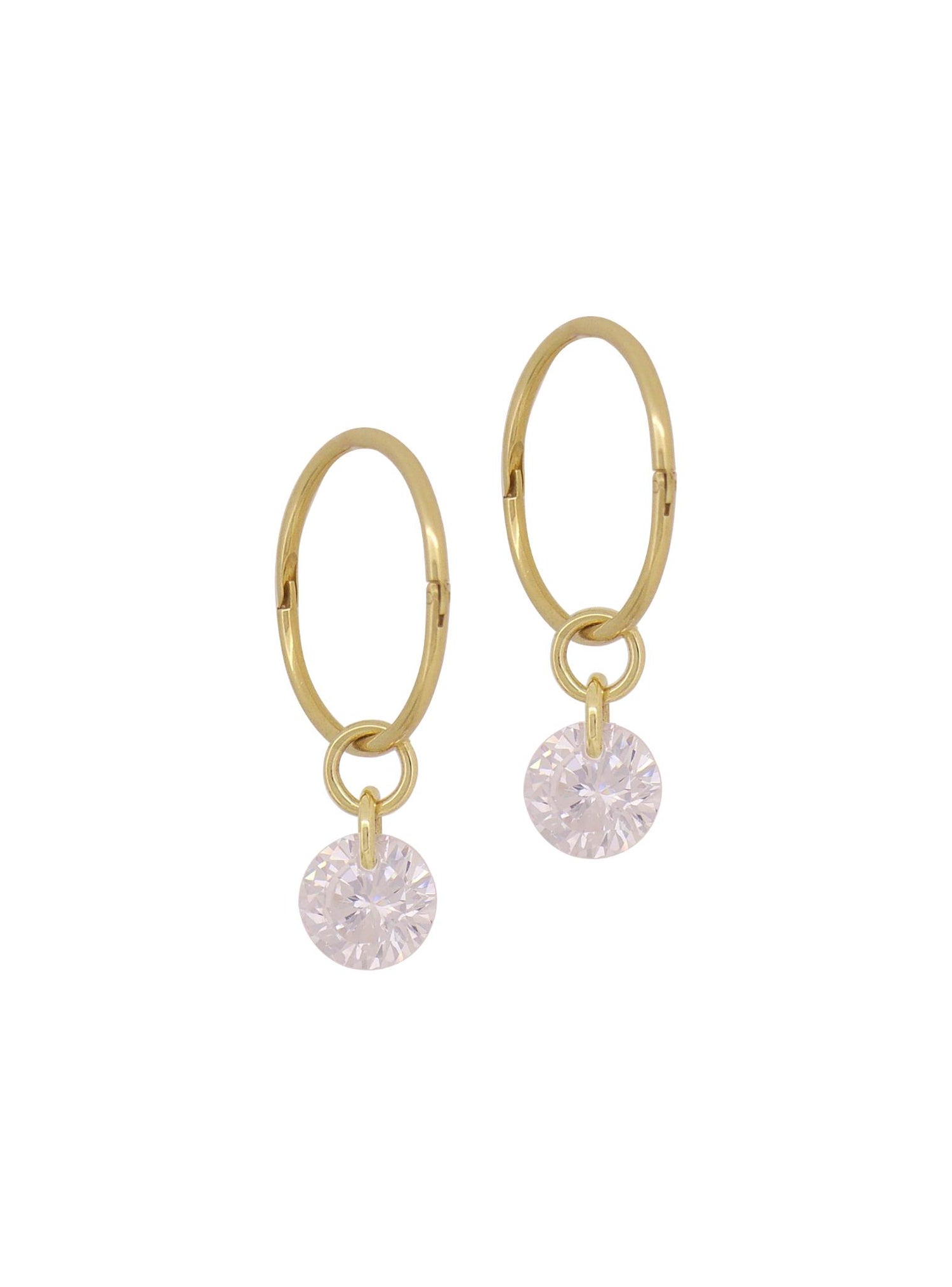 Aurelia 9ct Gold CZ Charm Drops for Sleeper Earrings in 6mm