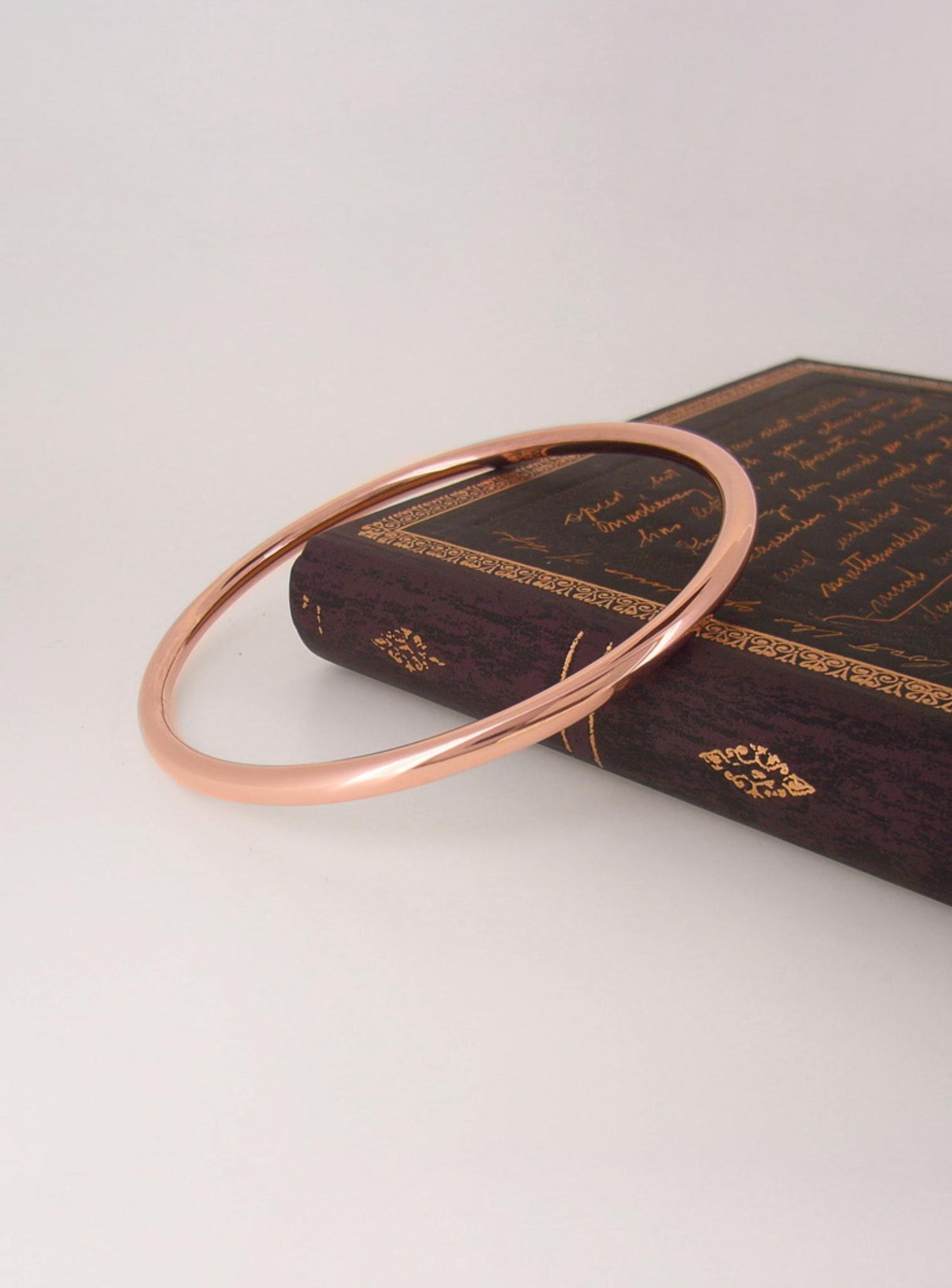 Solid 4mm Golf Bangle Baby to Adult Sizes in 9ct Rose Gold