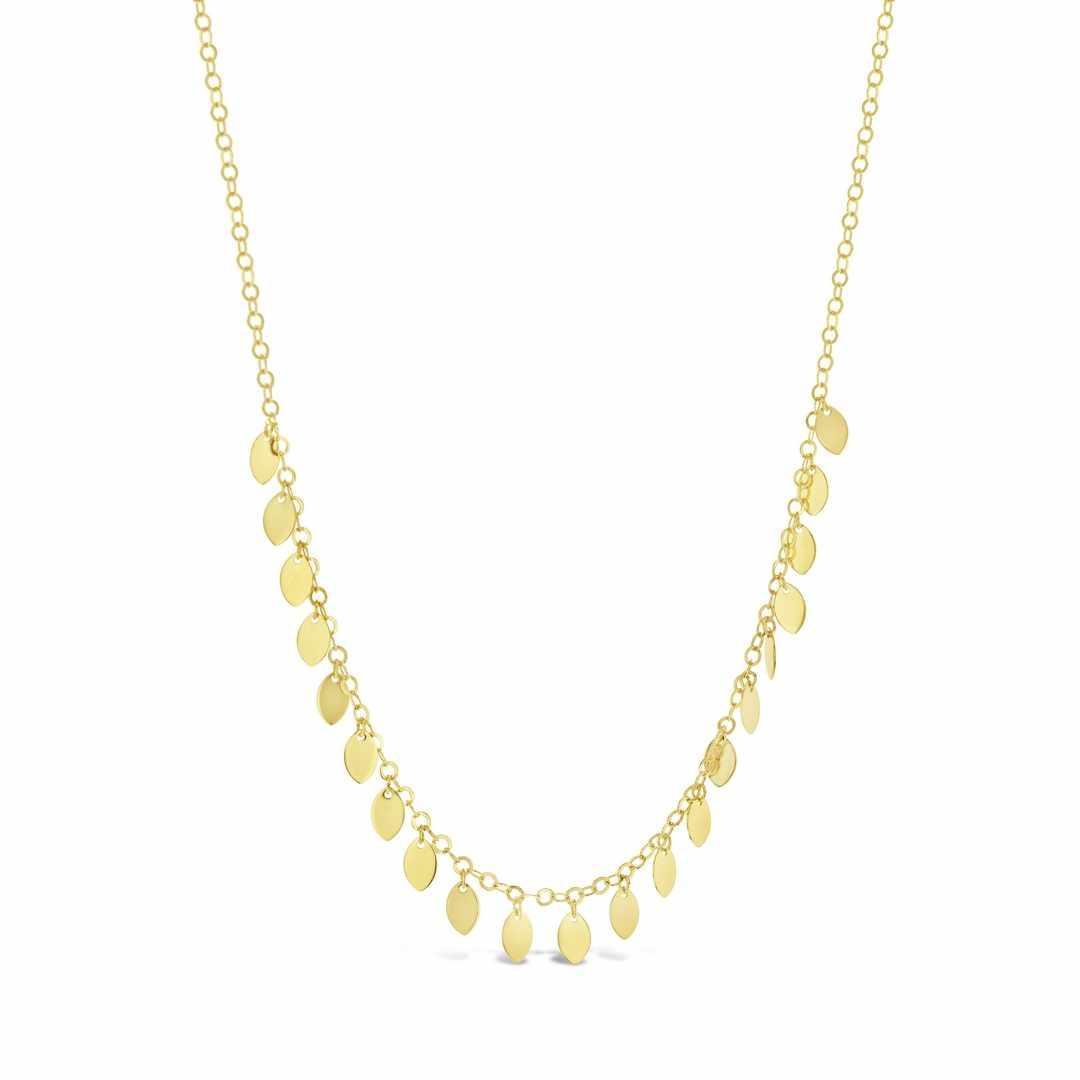 Aurelia Delicate Mini Flat Tag Charm Necklace in 9ct Gold