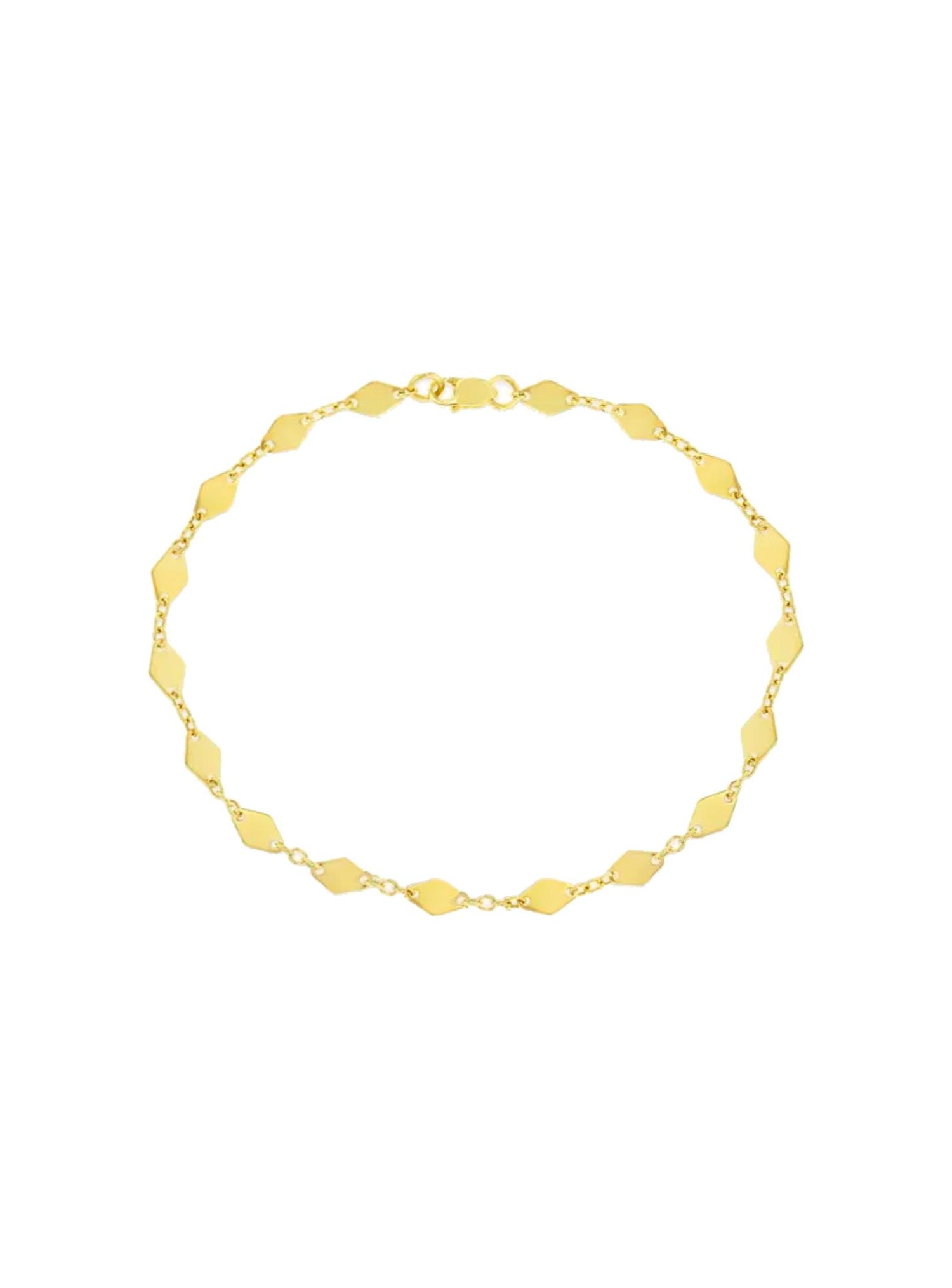 Aurelia Delicate Mini Flat Kite Tag Charm Bracelet in 9ct Gold