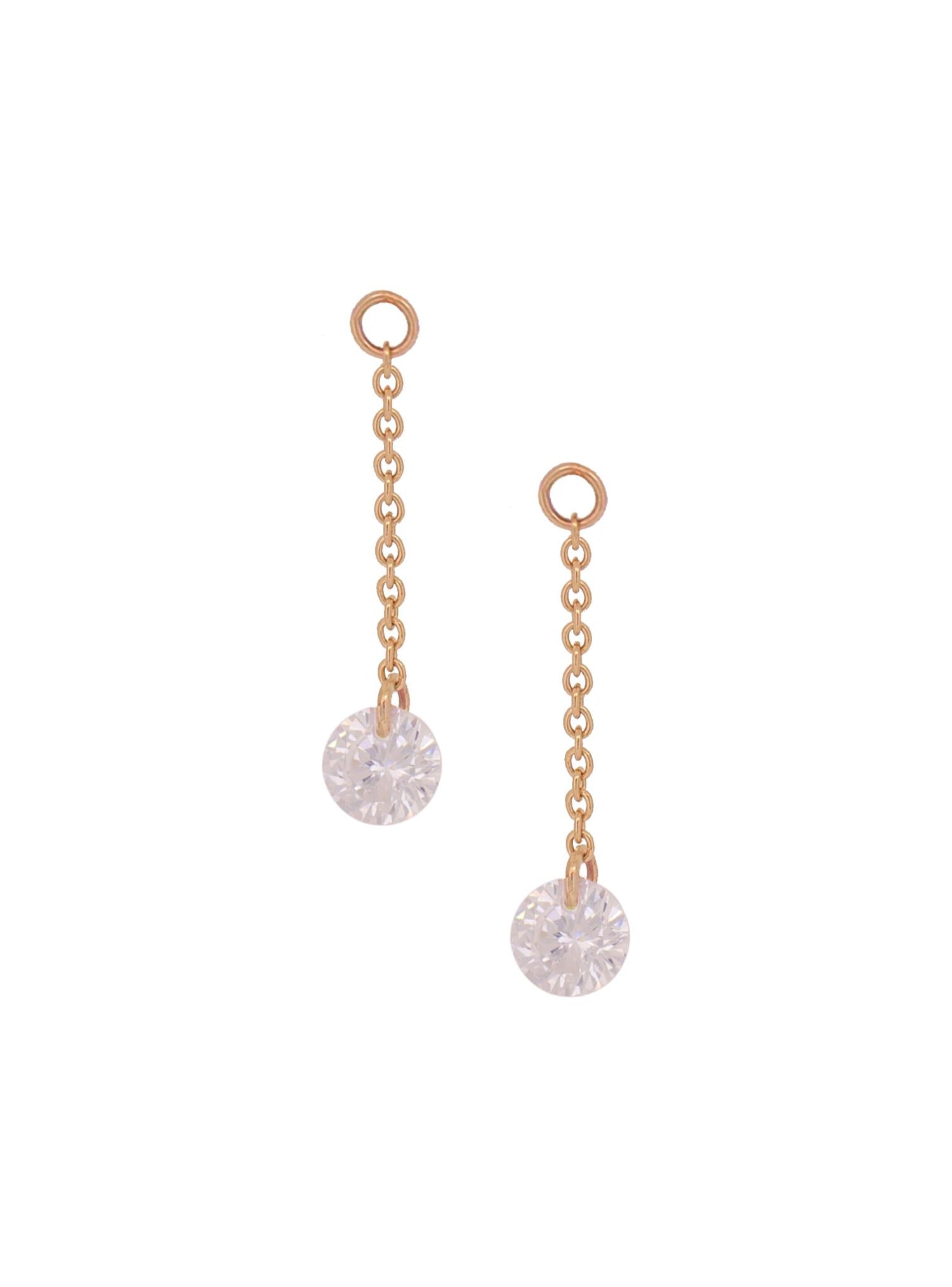 Aurelia 9ct Rose Gold CZ Charm Dangles for Sleeper Earrings in 6mm